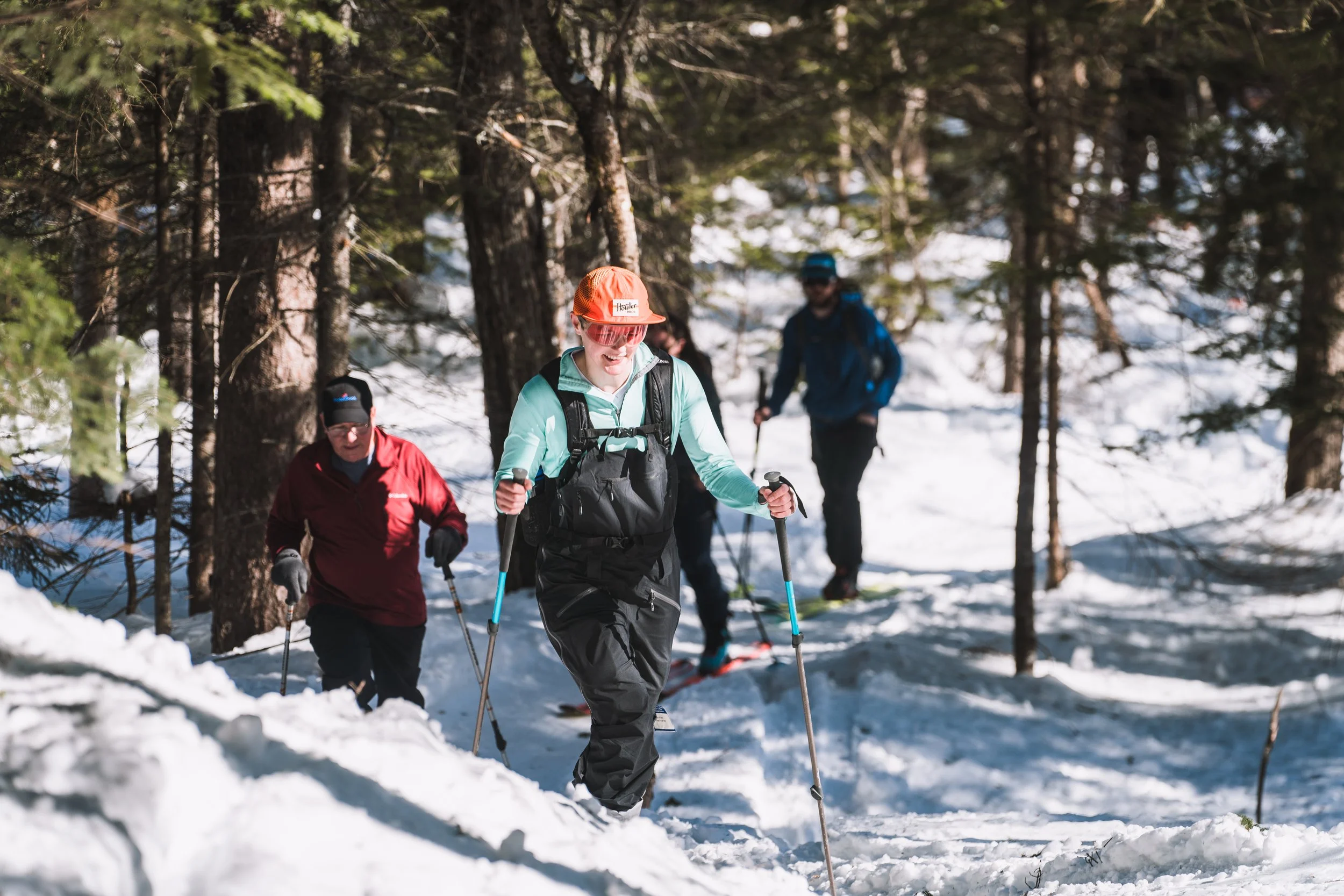 Inclusive Ski Touring participants on the uphill