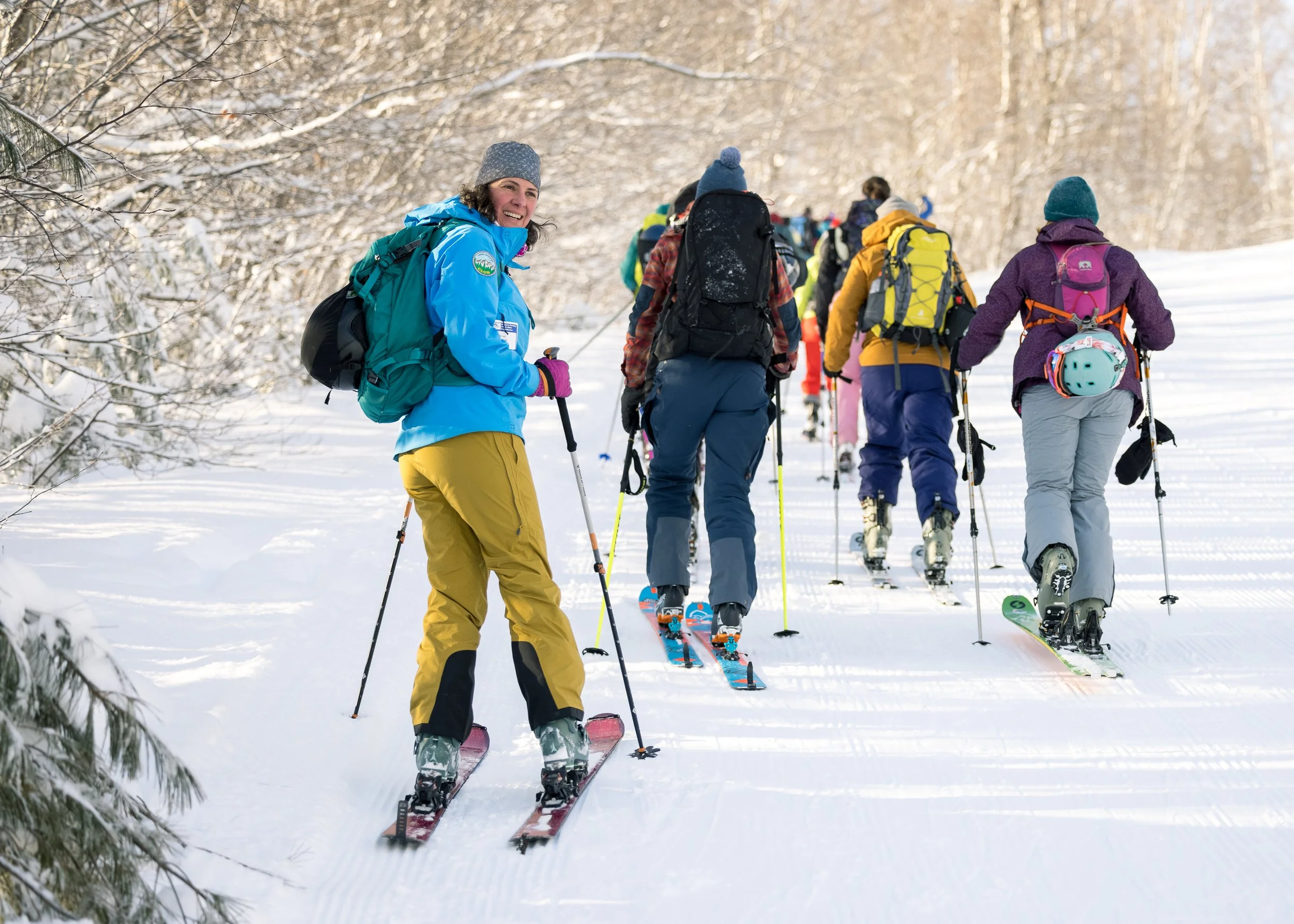 Inclusive Ski Touring participants on the uphill