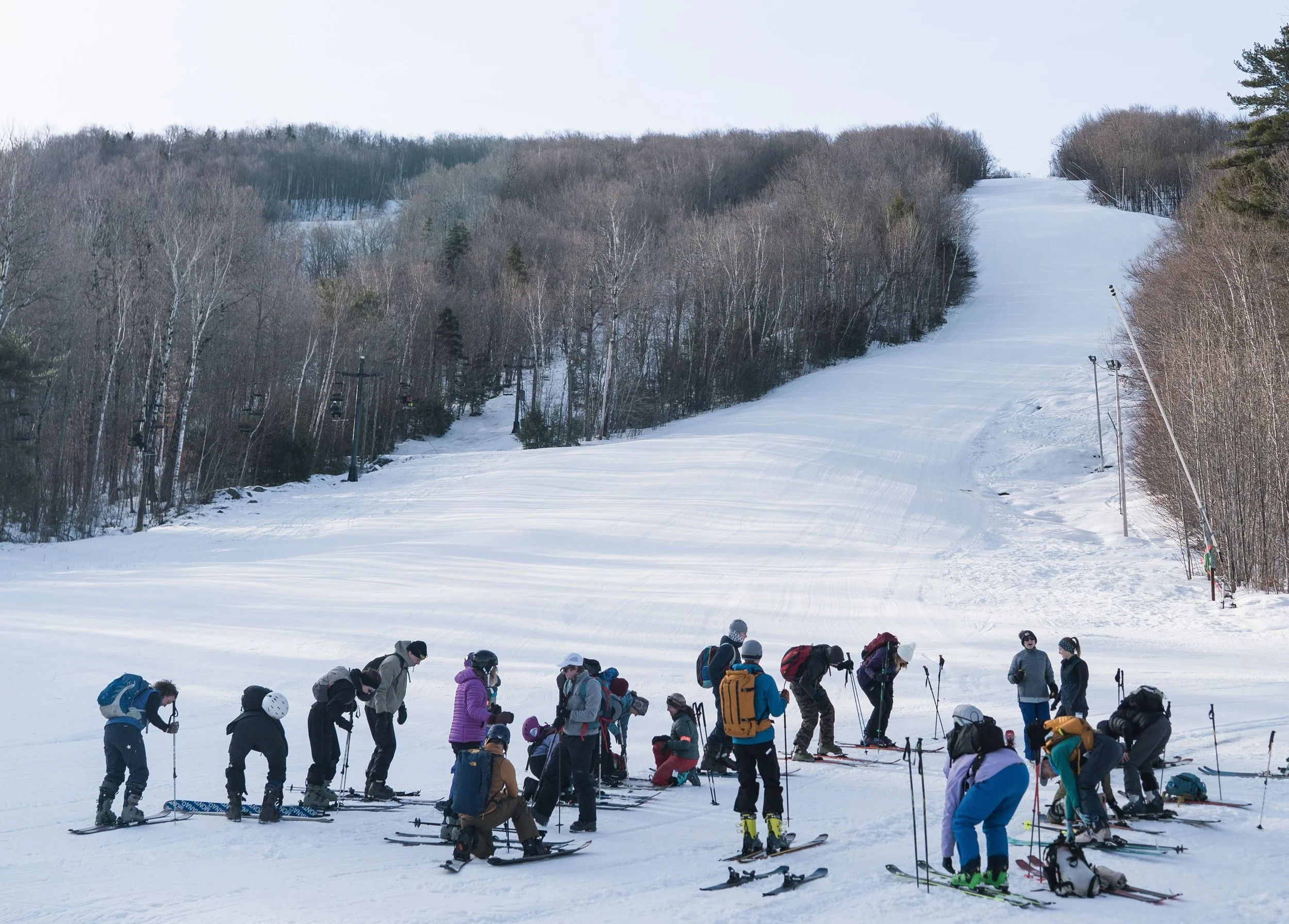 Inclusive Ski Touring participants on the uphill