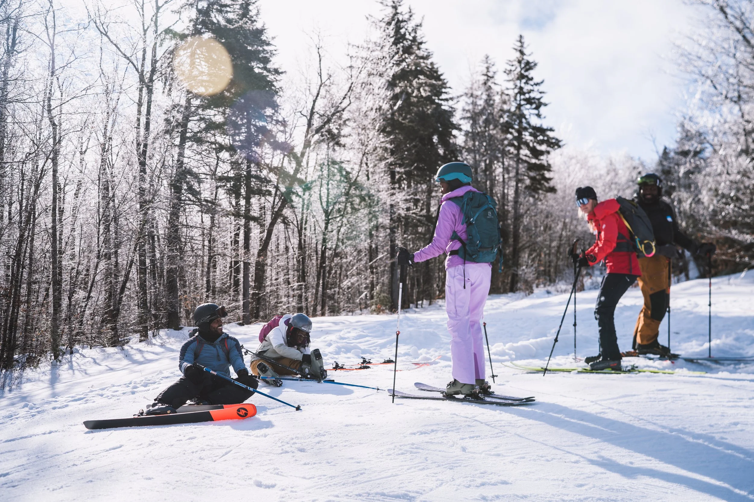 Inclusive Ski Touring participants on the uphill