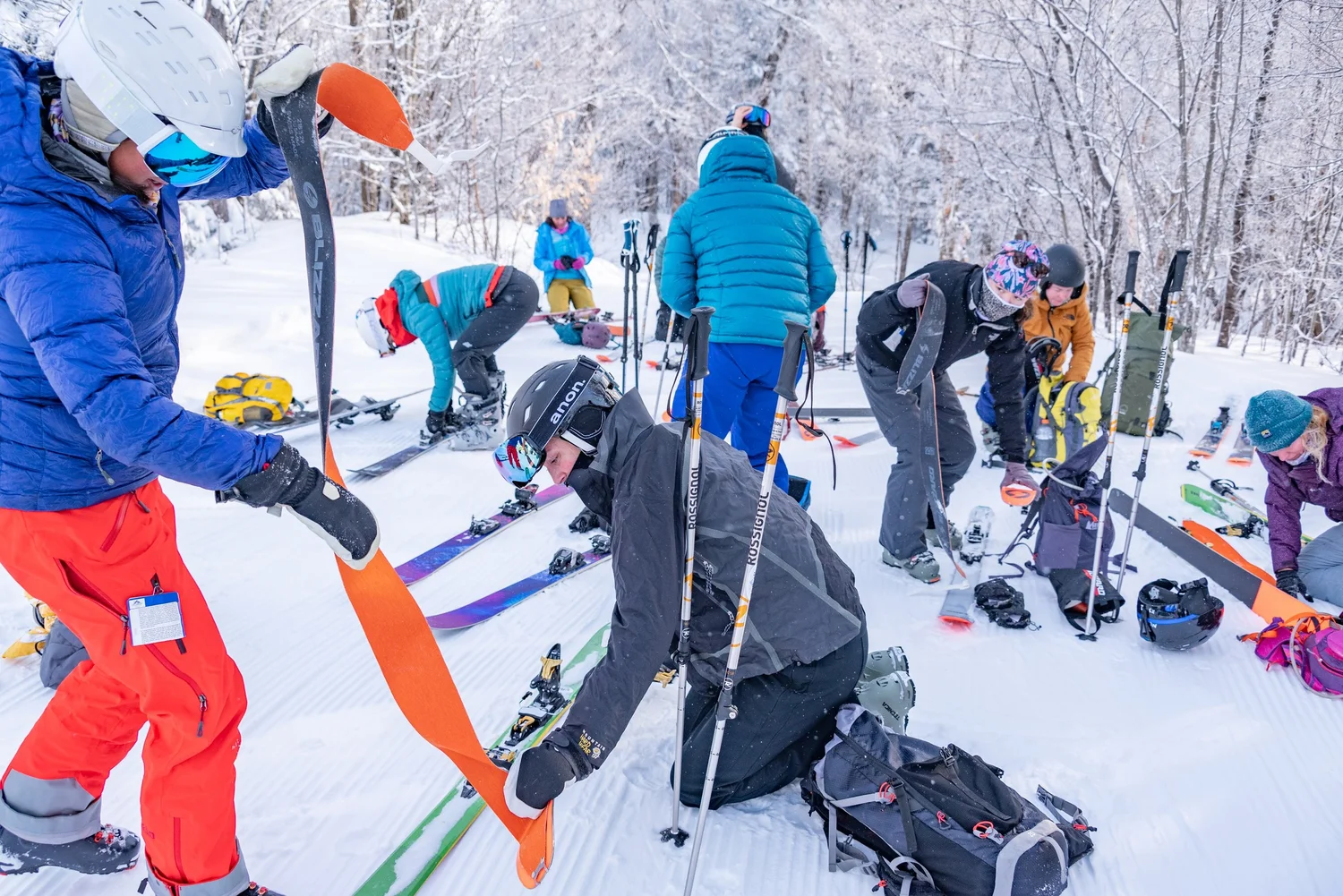 Inclusive Ski Touring participants on the uphill