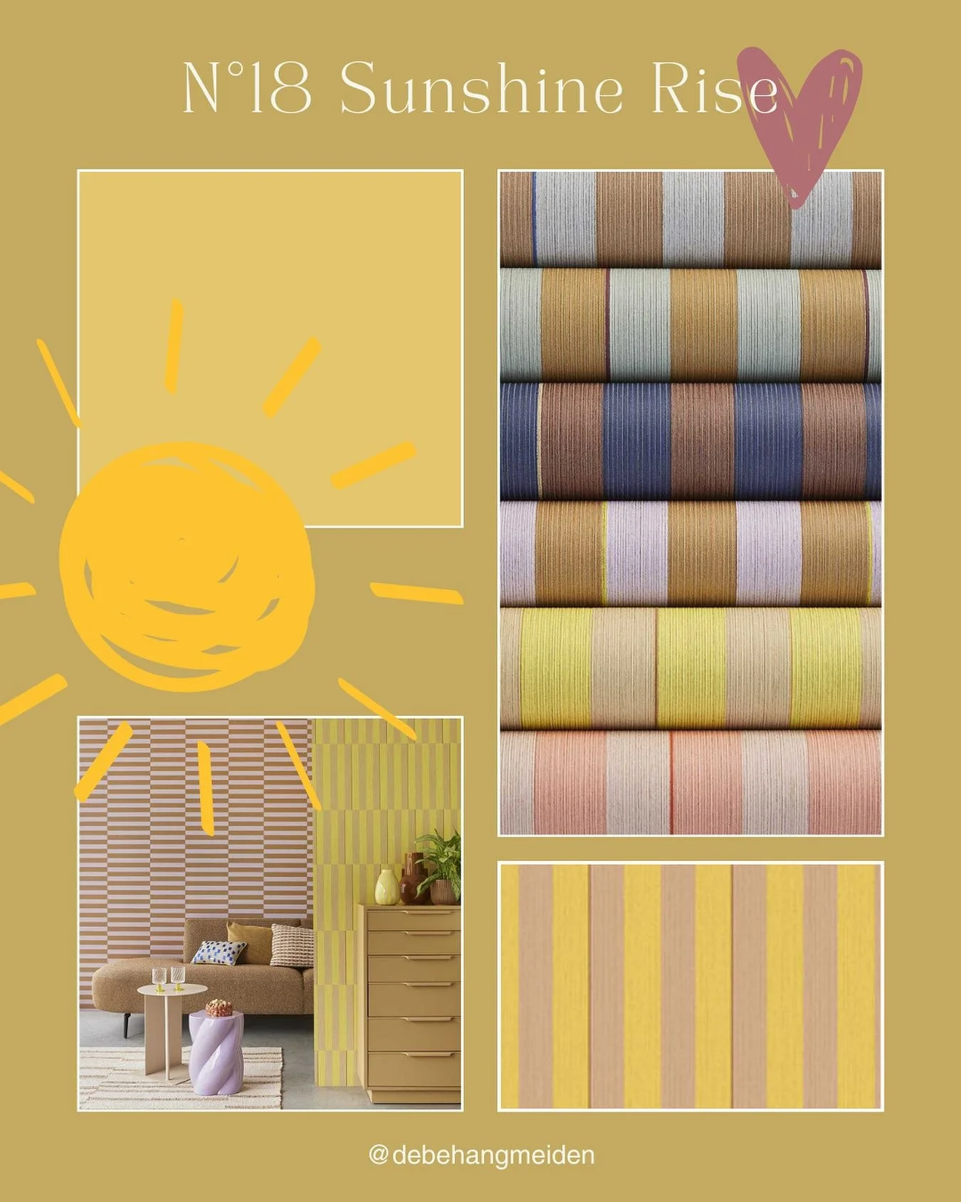 Inspiratie voor de keur N&deg;18 Sunshine Rise

#eijffinger #vtwonen #colours #paint #verf #interiordesign #interieur #wooninspiratie #behang