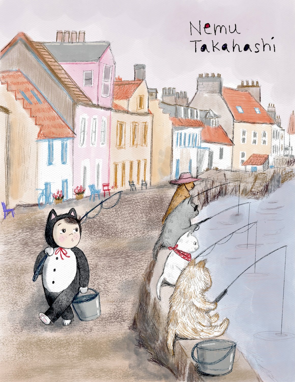 Fishing Cats illustrated by Nemu Takahashi