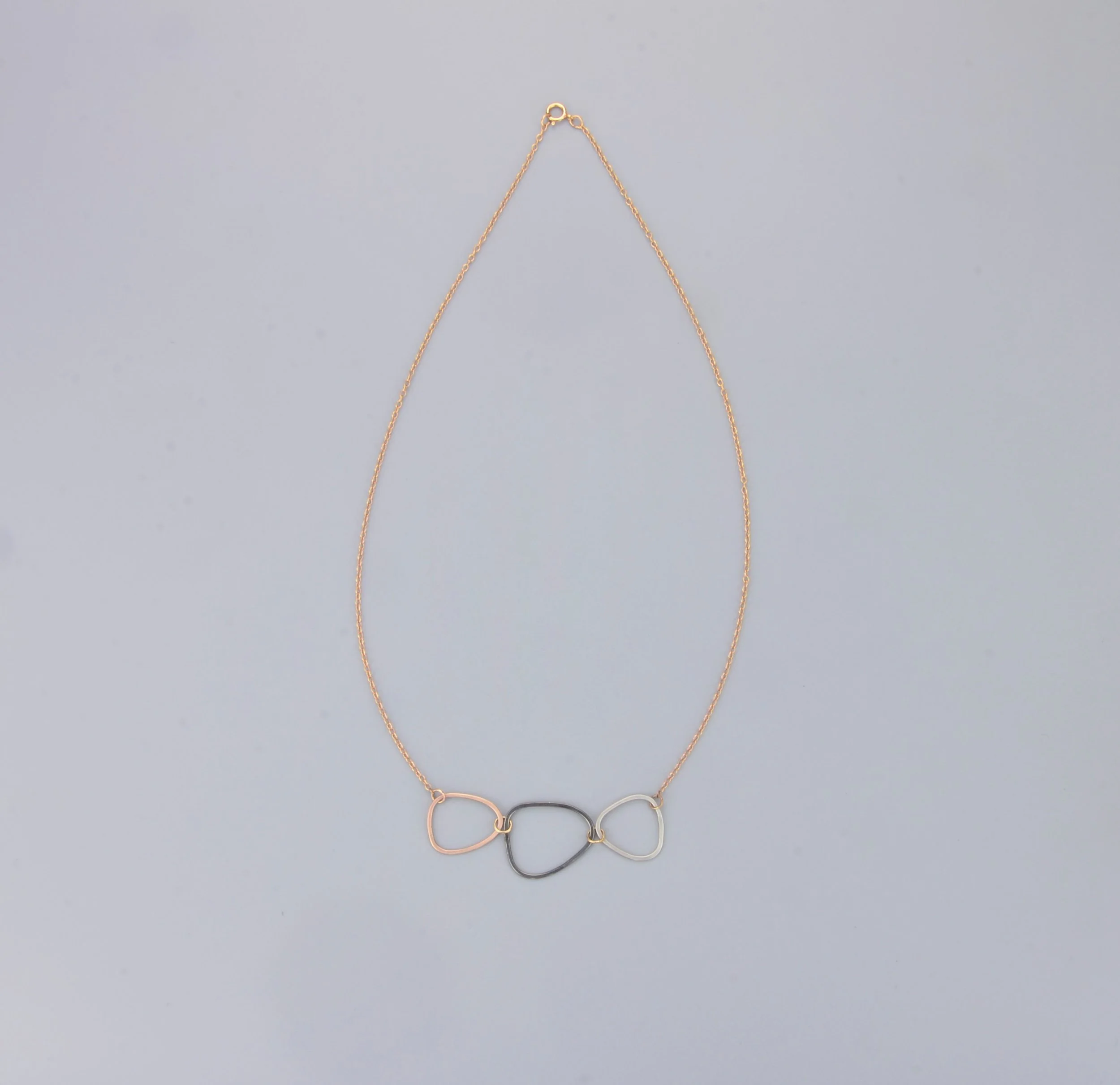 Trio loop necklace. Hand-formed and hammered metal loops. — EMMA CRAIG ...