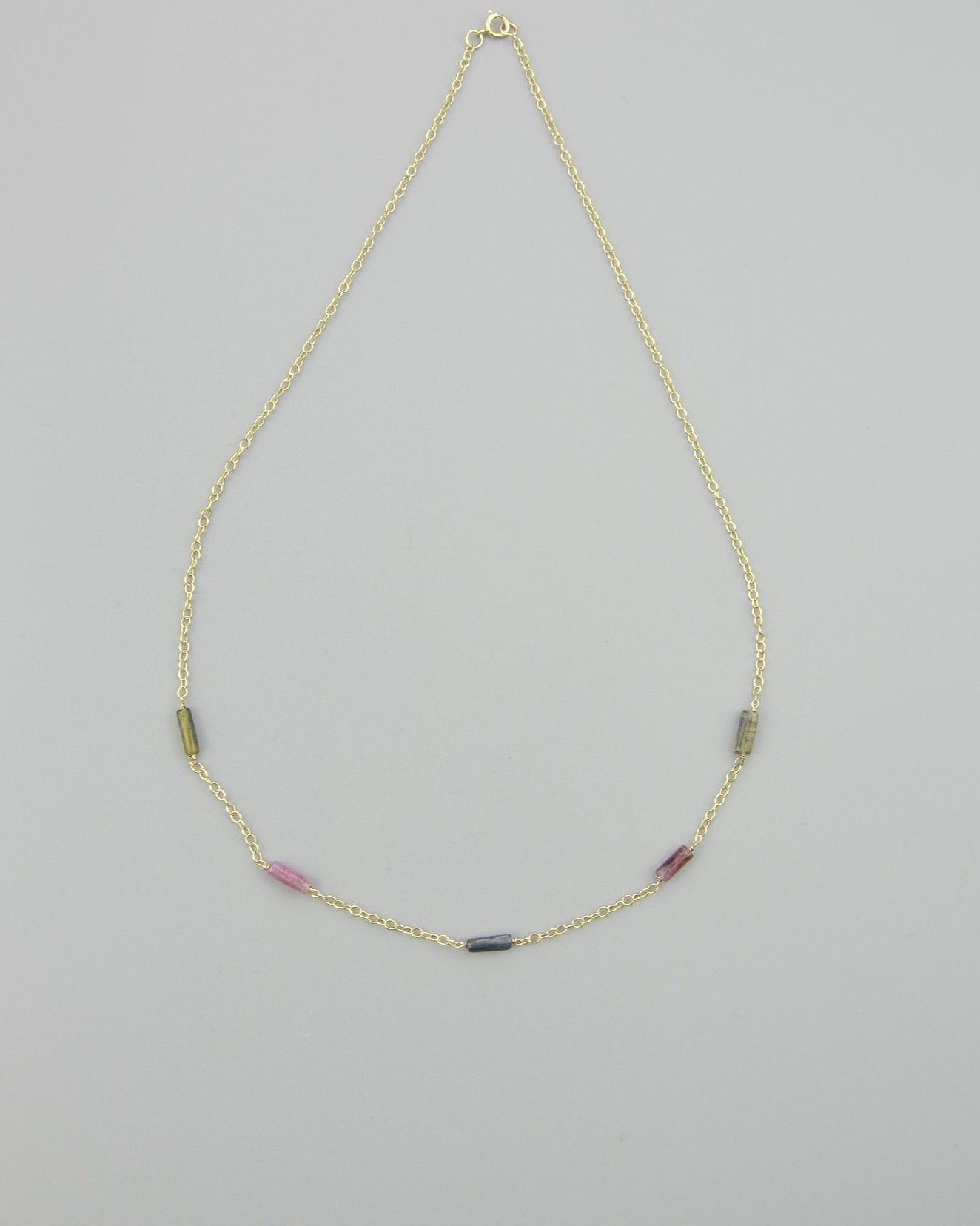 Margaret Howell Multi coloured tourmaline gem necklace