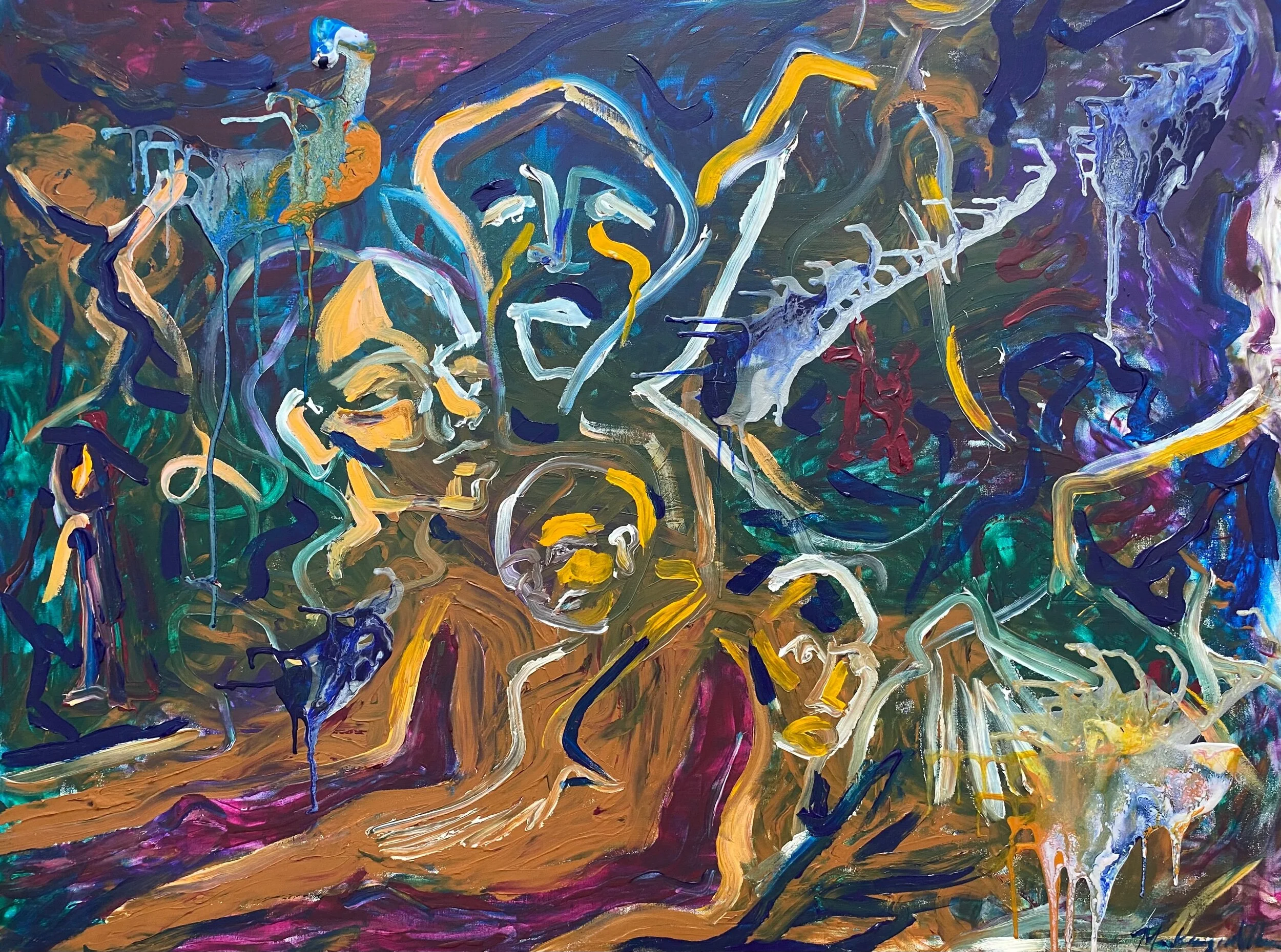I Saw An Angel In My Dream. 30"x40" acrylic.