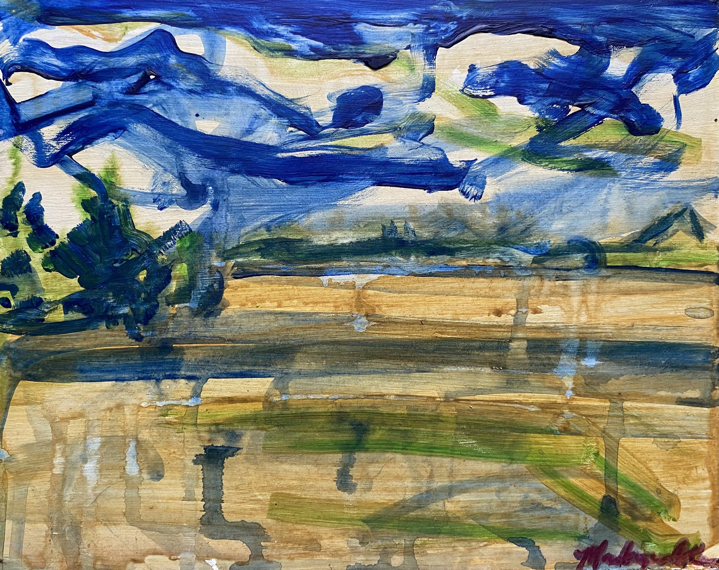 In the Sky. 8"x10" acrylic.