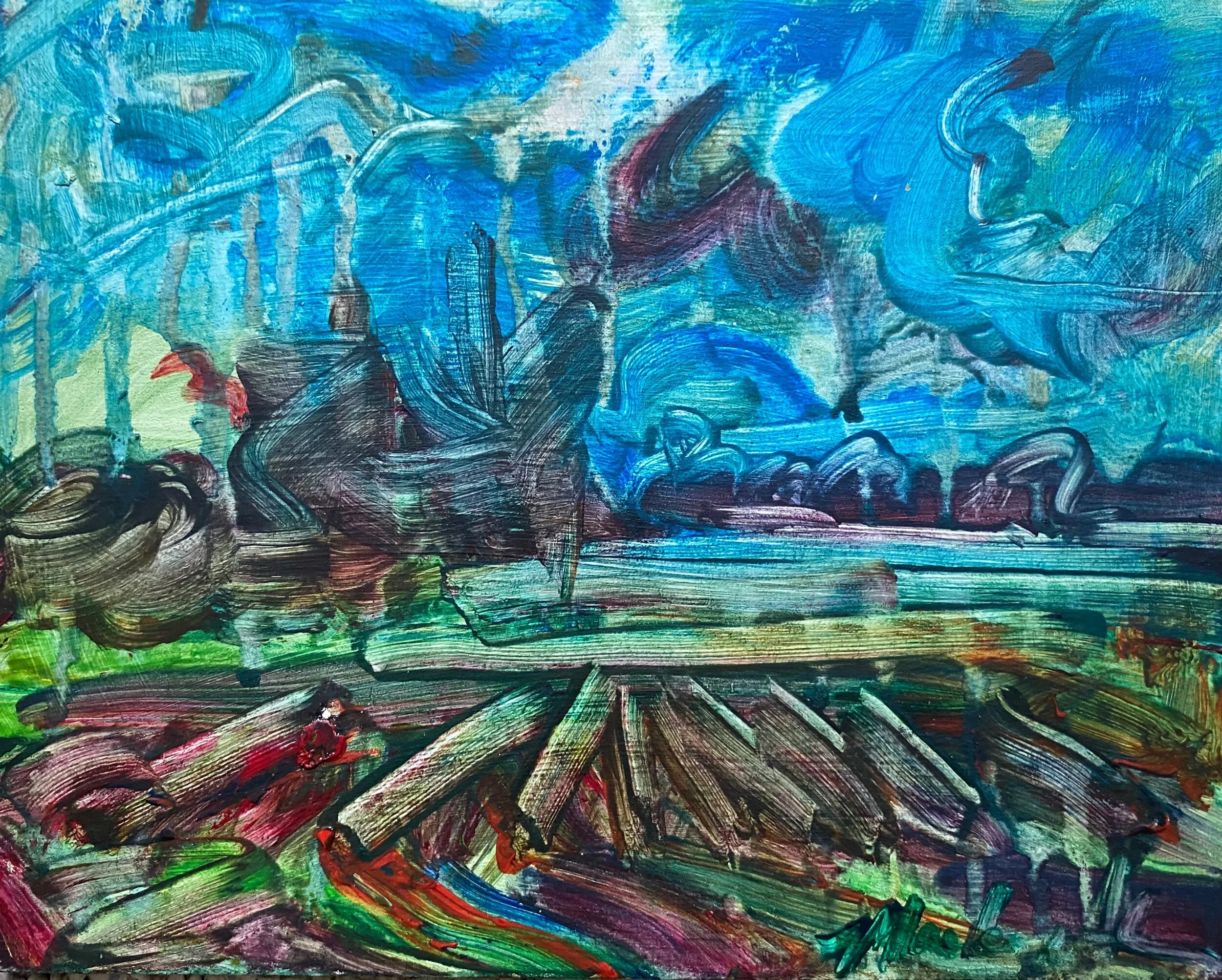 Sparkling Water in the Sky. 8"x10" acrylic.