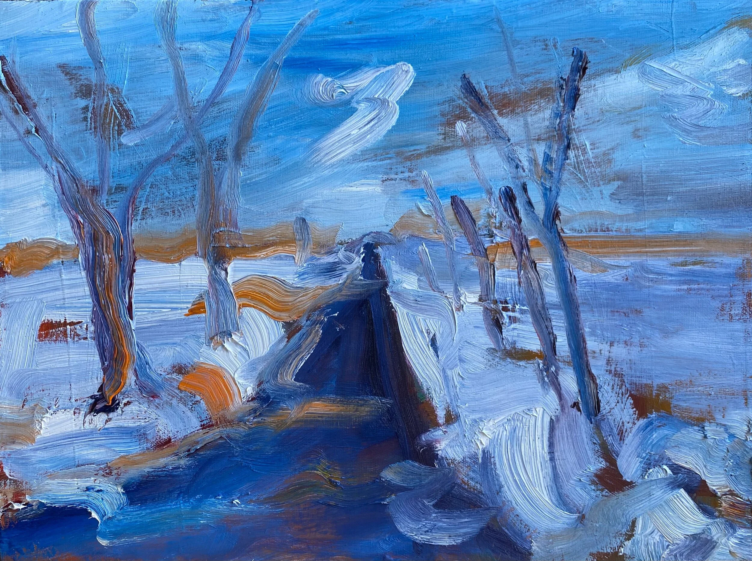 Cold. 12"x16" oil. 2022