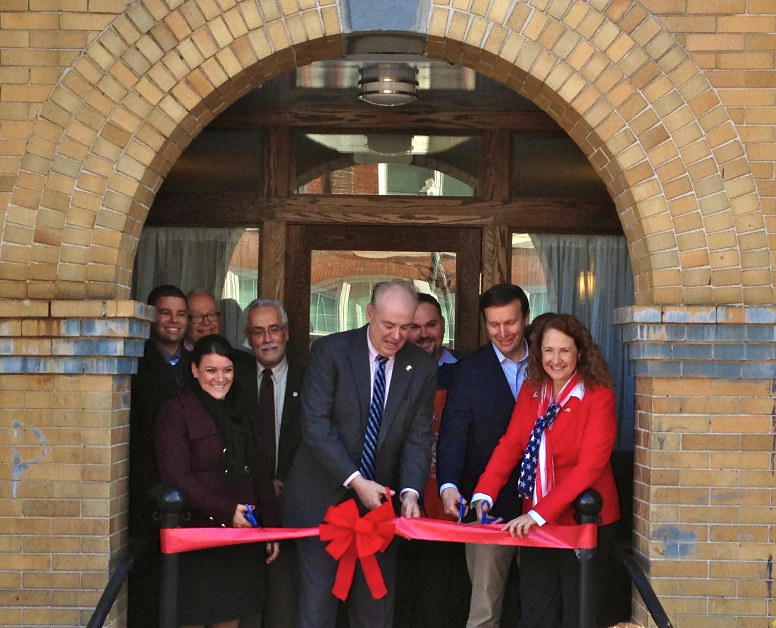 CUTTING THE RIBBON AT 232 ARCH ST