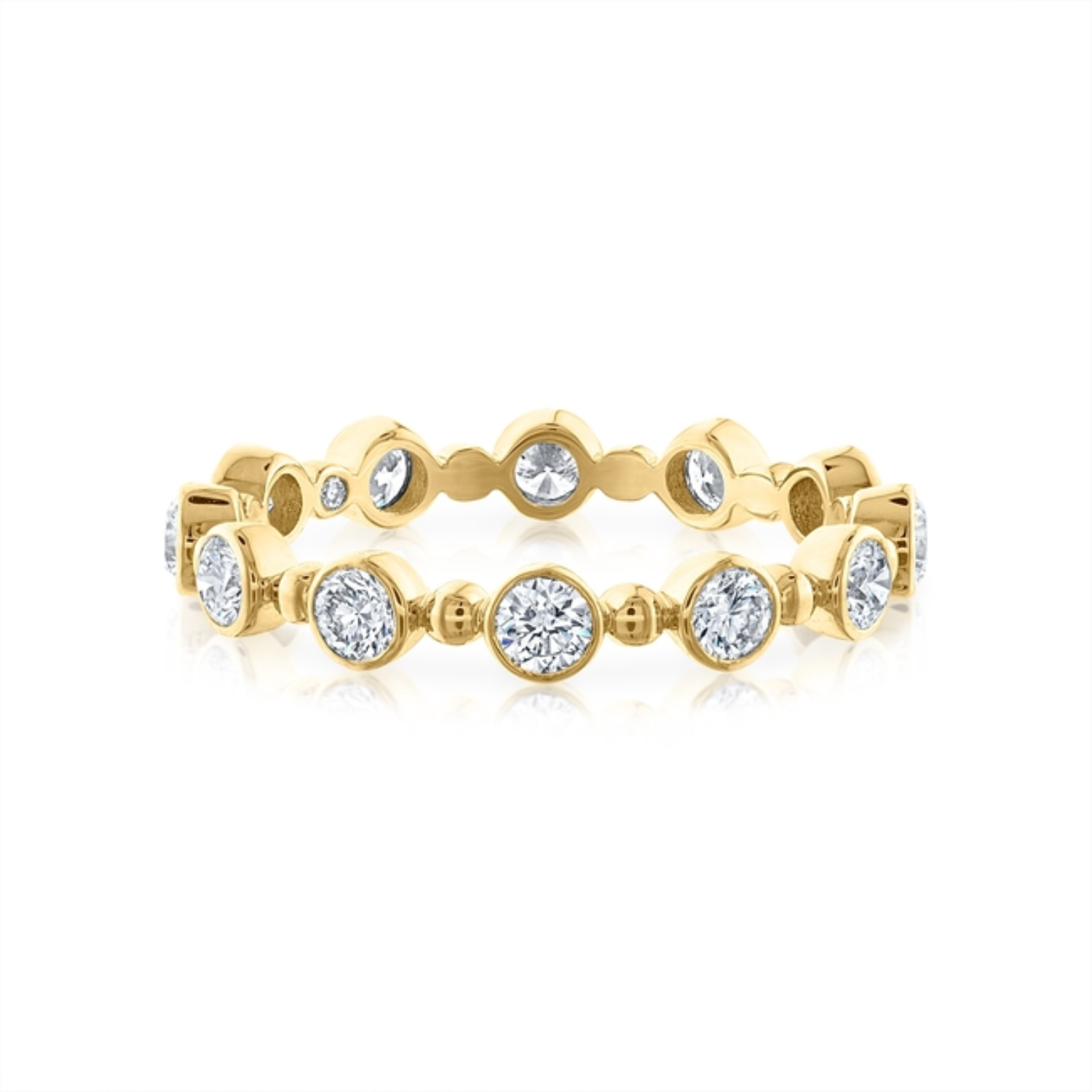 Bead & Bezel Brilliant Round Diamond Ring