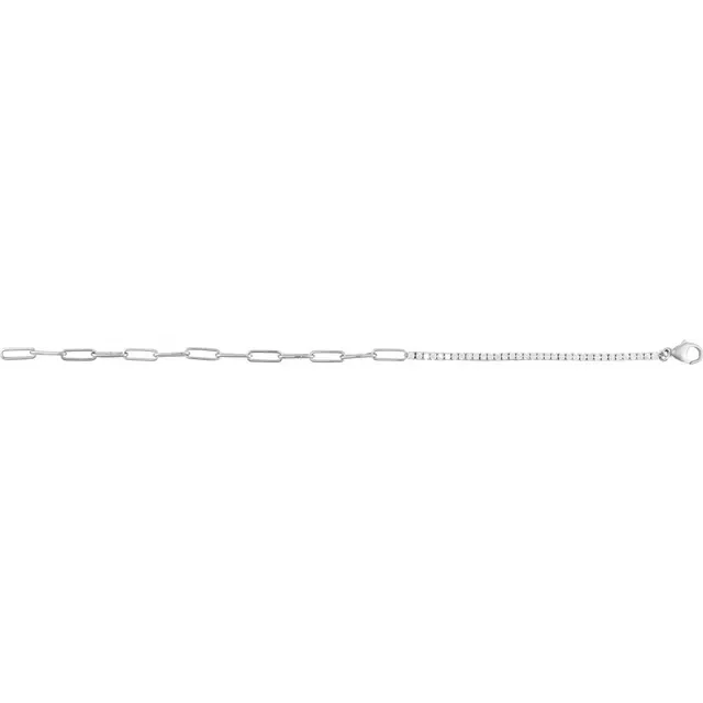 Paperclip Tennis Bracelet_White_2.webp