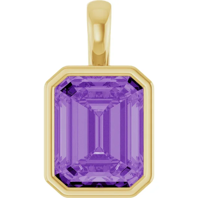 Bezel Set Gemstone Charm_Purple Sapphire.webp