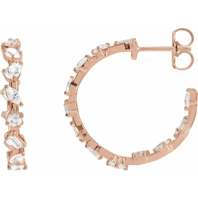 Mixed Shape Hoop Earrings_Rose.webp