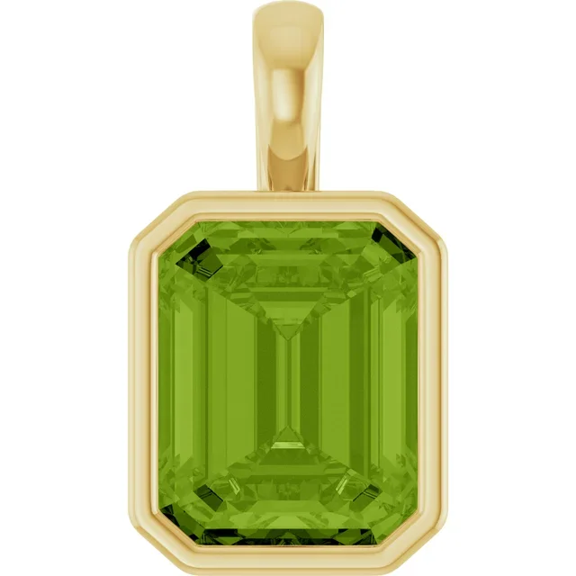 Bezel Set Gemstone Charm_Peridot.webp