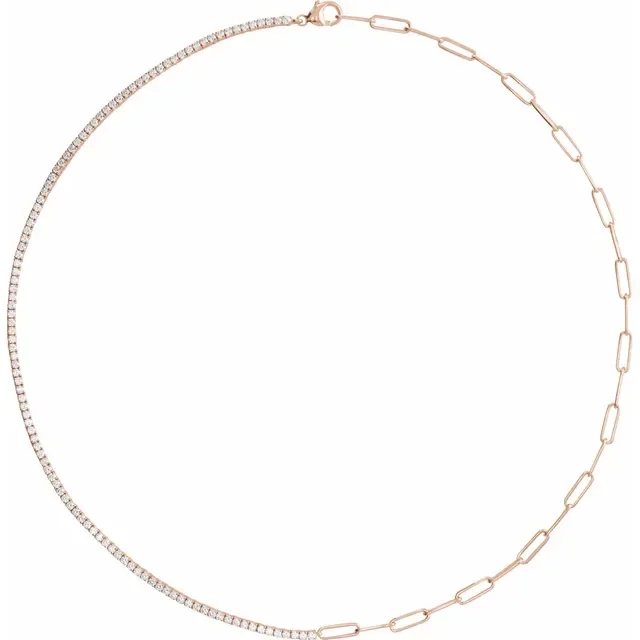 Paperclip Tennis Necklace_Rose.webp