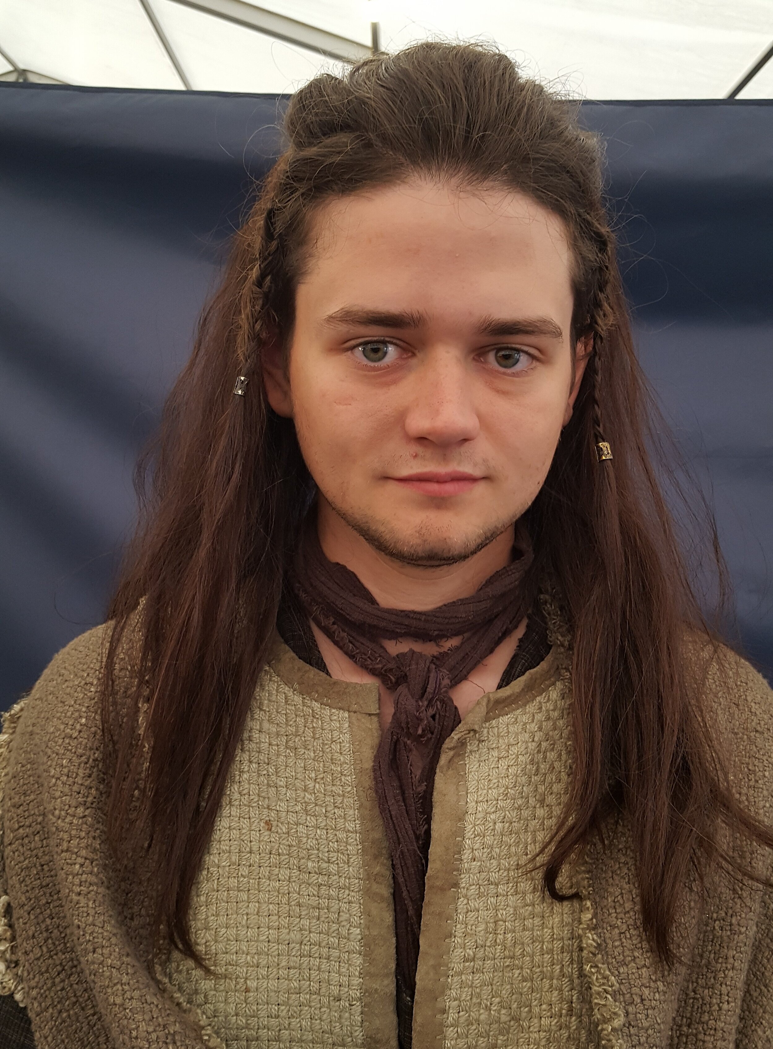 ‘Britannia’ season 2, Sky Production.
Village folk created in crowd room. Own hair blended into long back piece, then dirtied down.