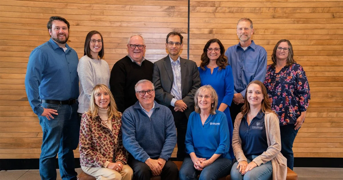 Group photo of Foellinger Foundation staff and Seth Kaplan