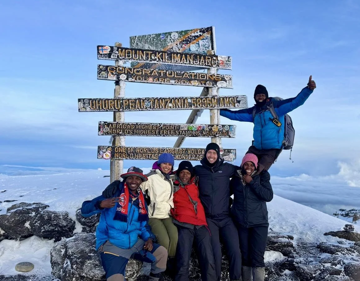 Snowy summit on Mt Kilimanjaro