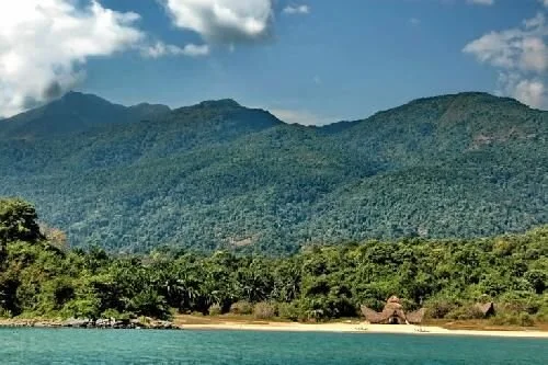 Beach with a Mountain Backdrop