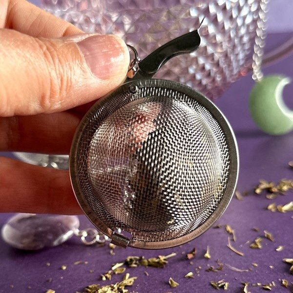 loose tea strainer healing crystal carved moon .jpeg