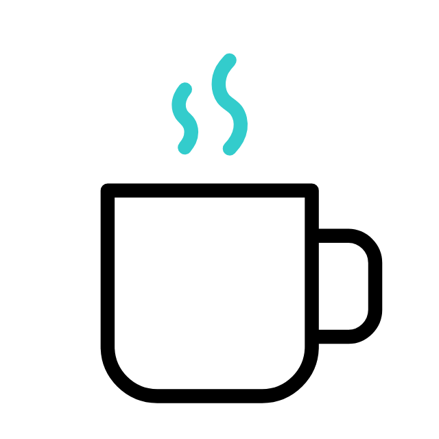 Animated icon of coffee cup