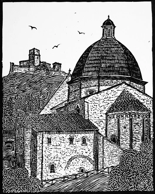 Rocca Maggiore e cupola di San Rufino 30x40