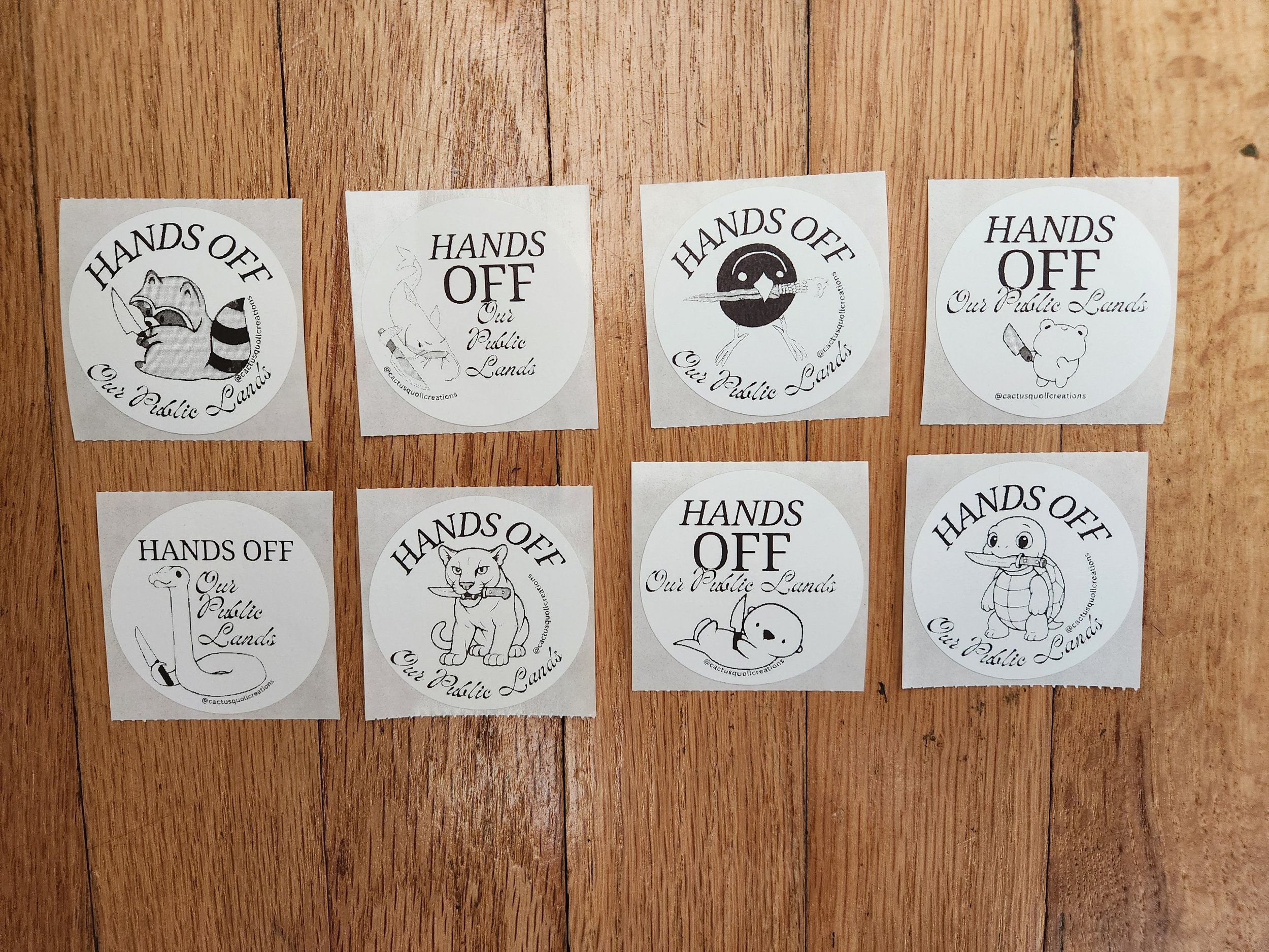 "Hands off our public lands" sticker pack