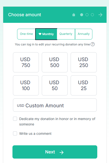 Consider becoming a recurring donor today