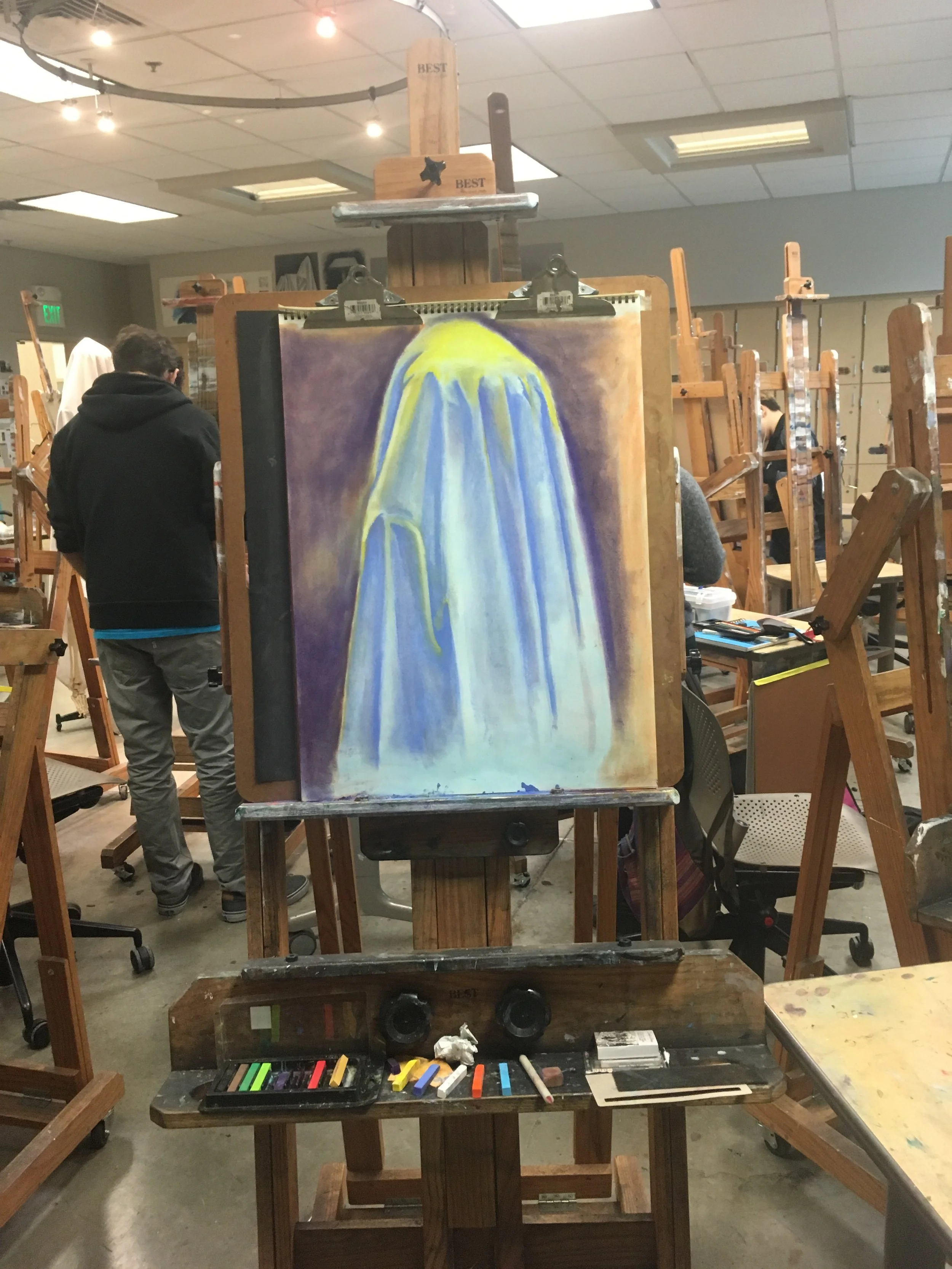 Drapery study. Chalk pastel on paper. 