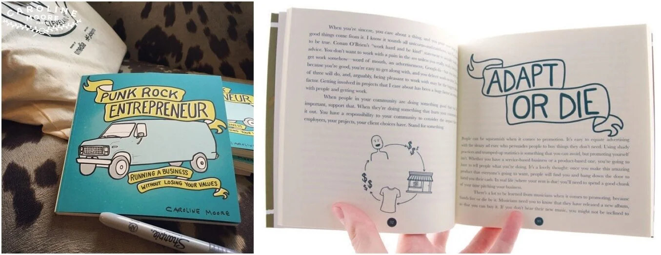 A title page from Punk Rock Entrepreneur, the chapter is called adapt or die