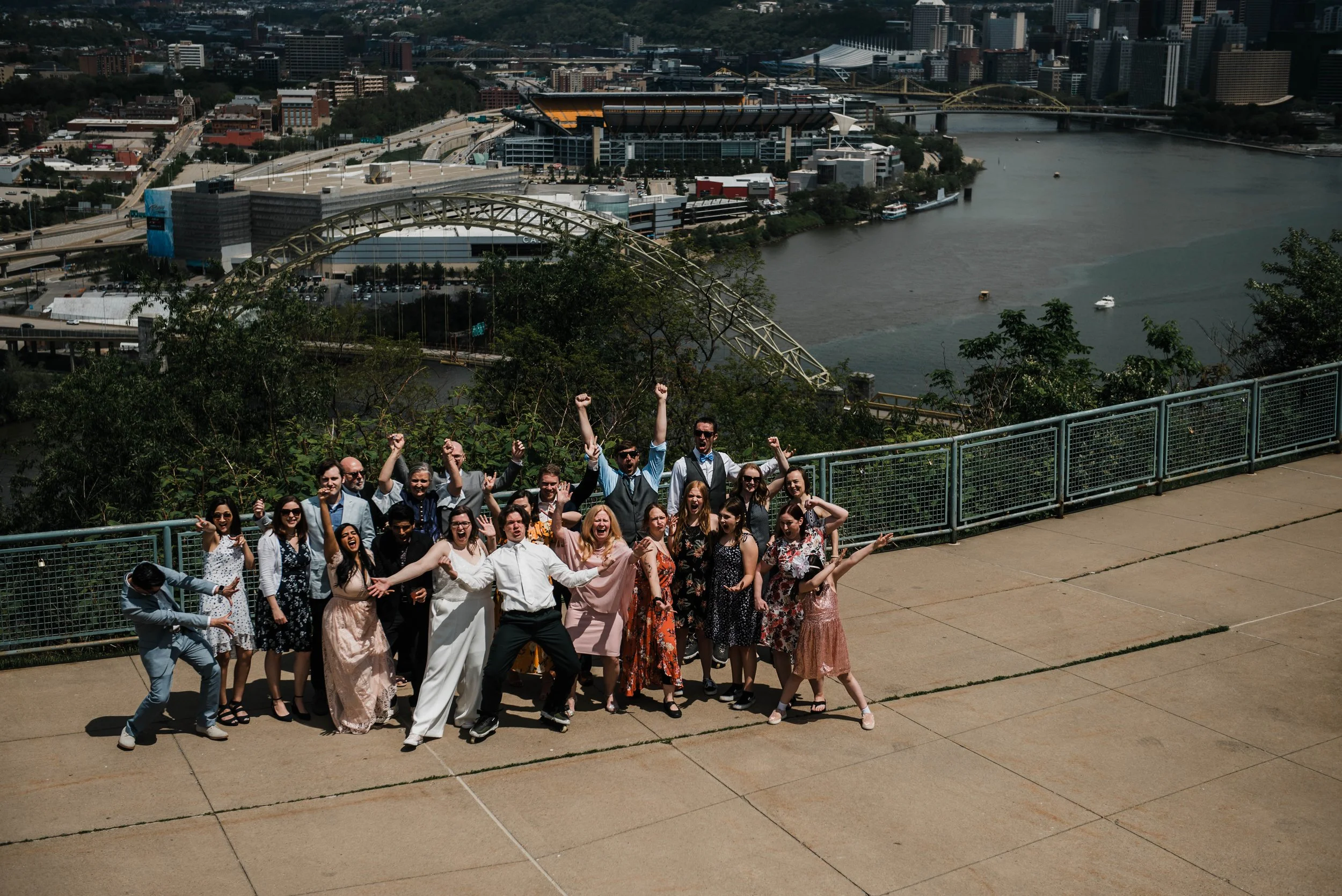 Group portrait at an elopement at West End Overlook