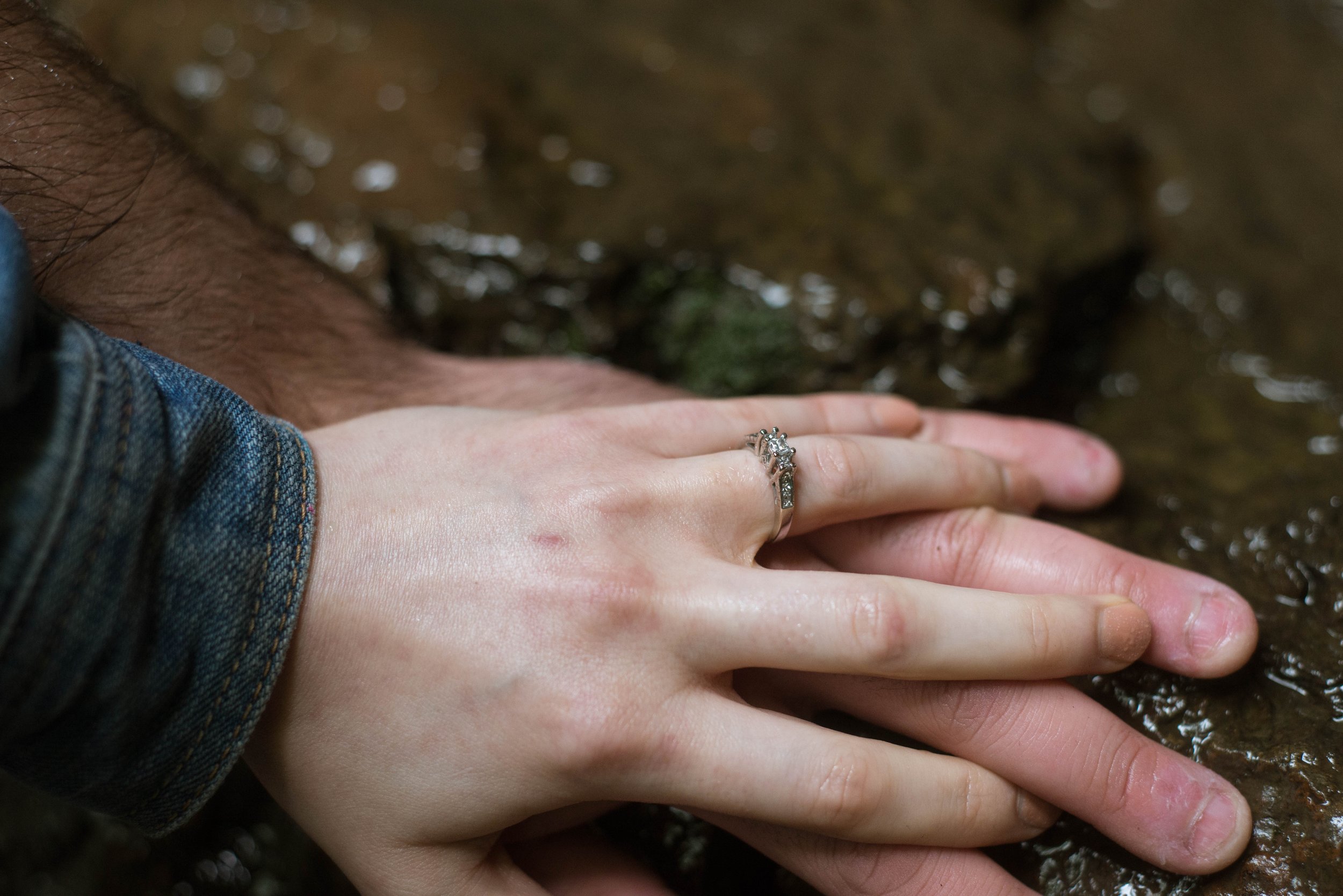 close up of engagement ring