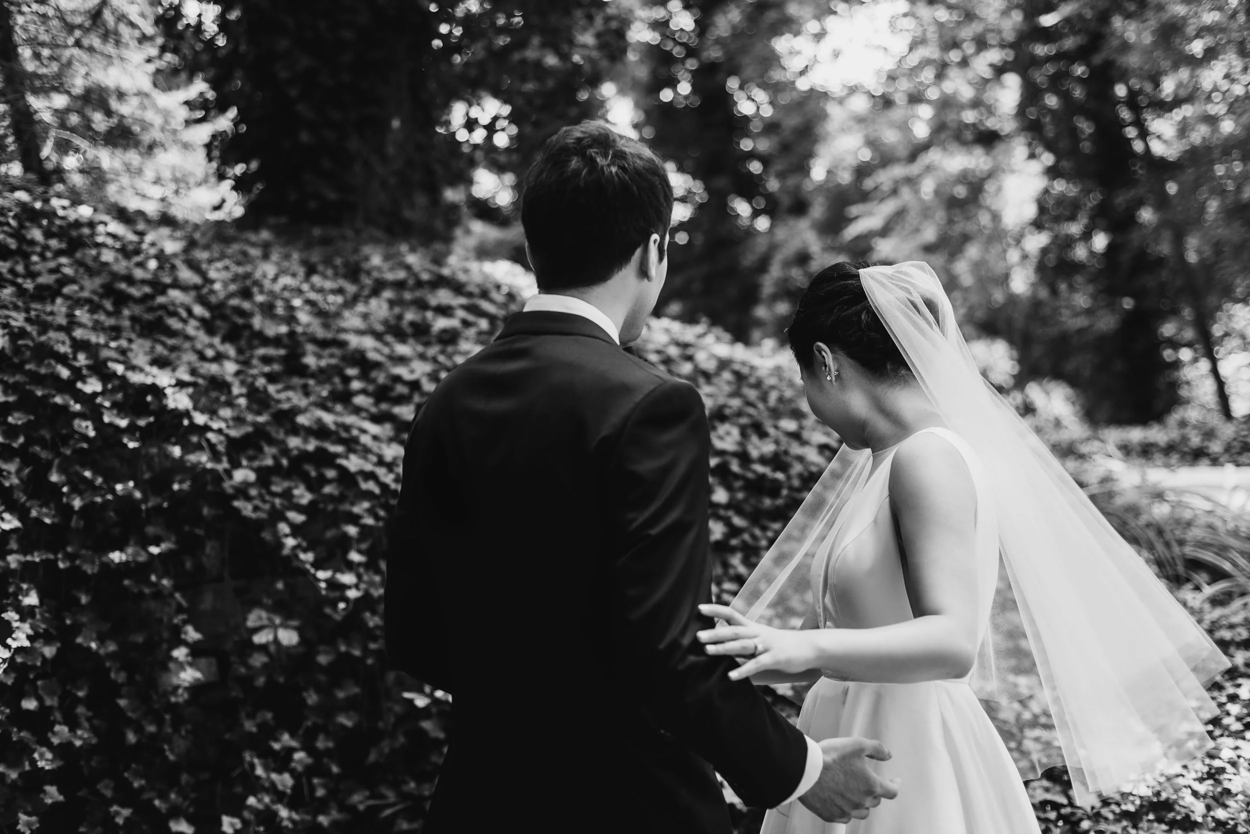 Bride and groom, wedding at The Hyeholde