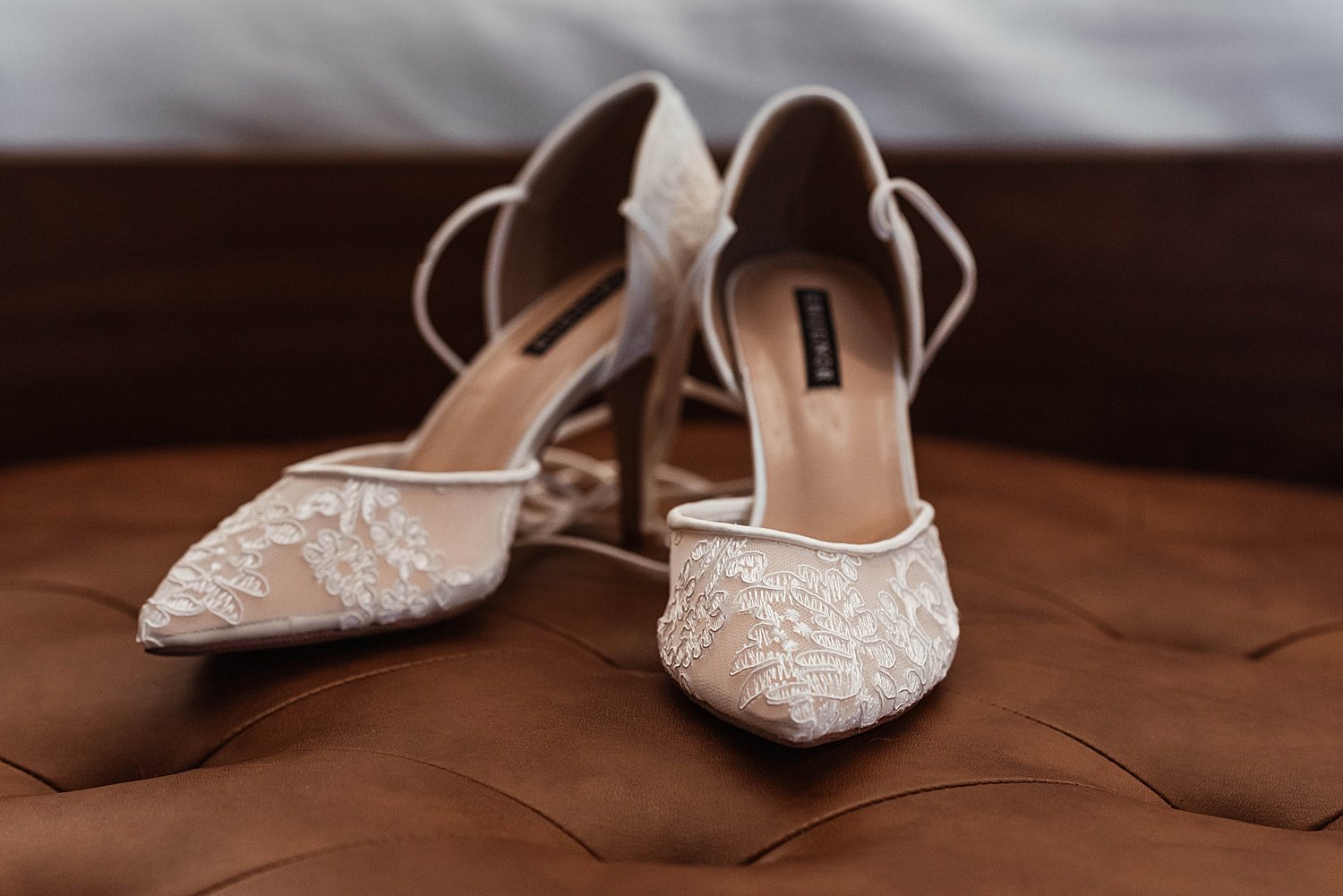 fancier bridal shoes for the ceremony ivory lace high heels