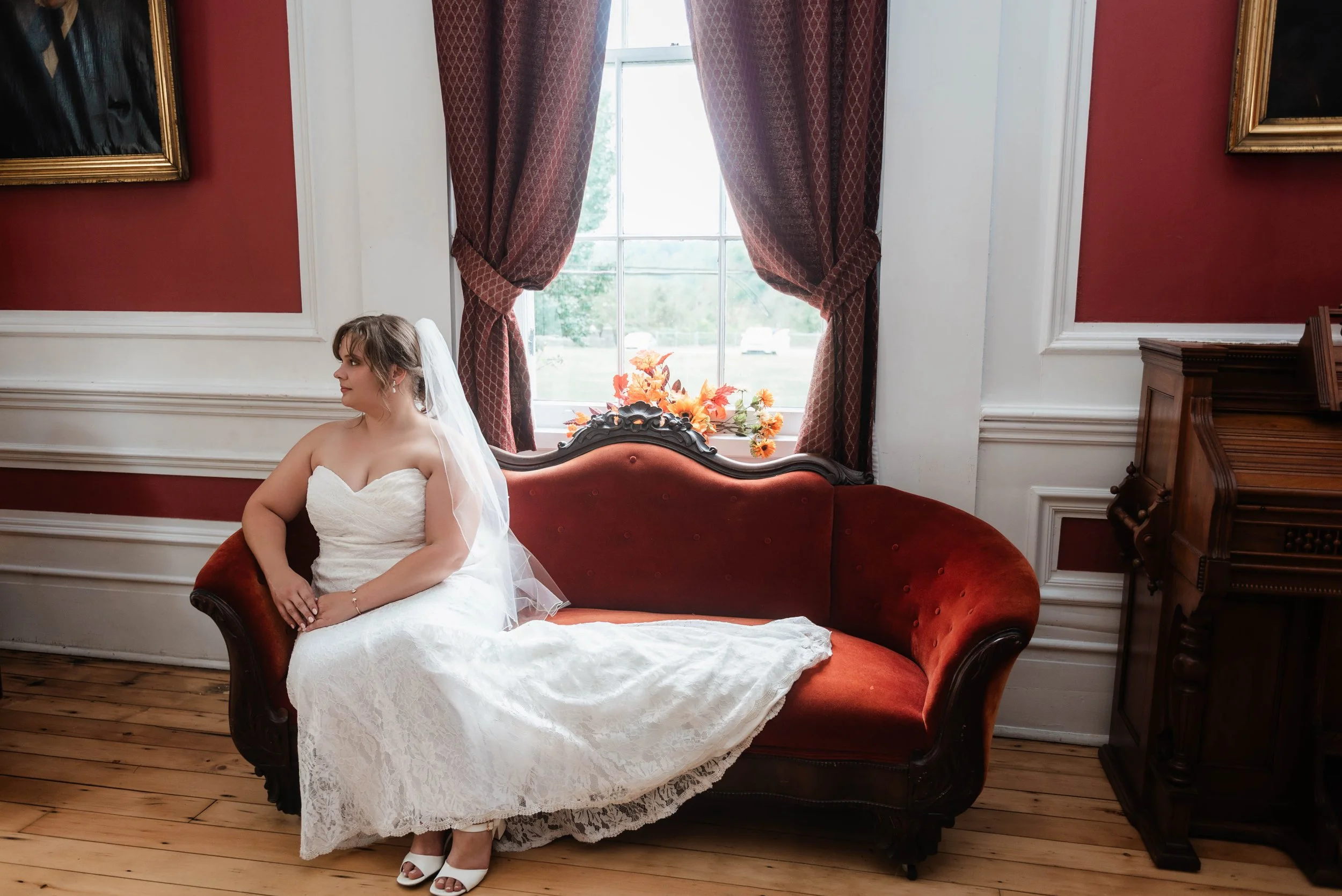 Bride posing at her wedding at Nemacolin Castle