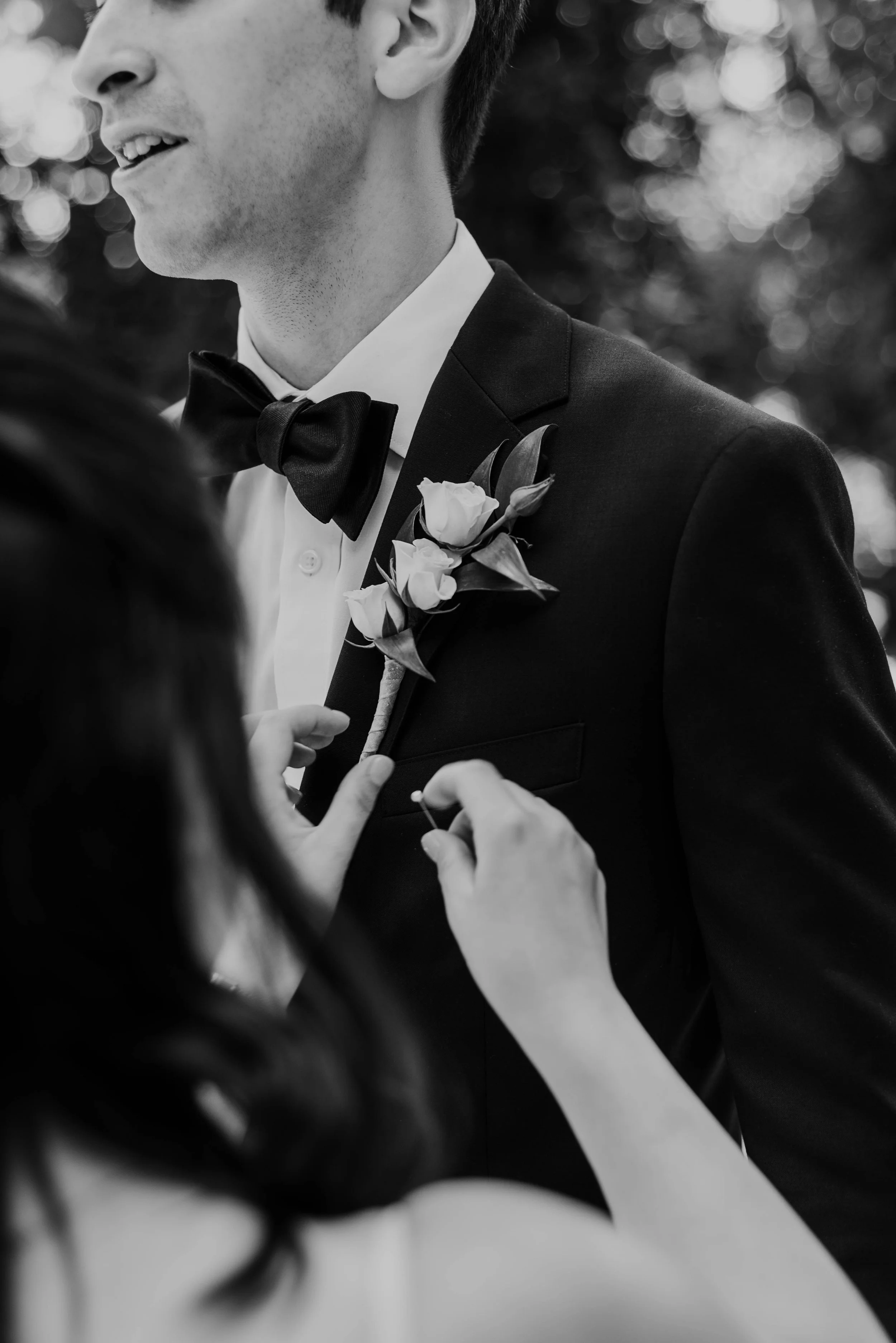 Groom's boutonniere, wedding at The Hyeholde