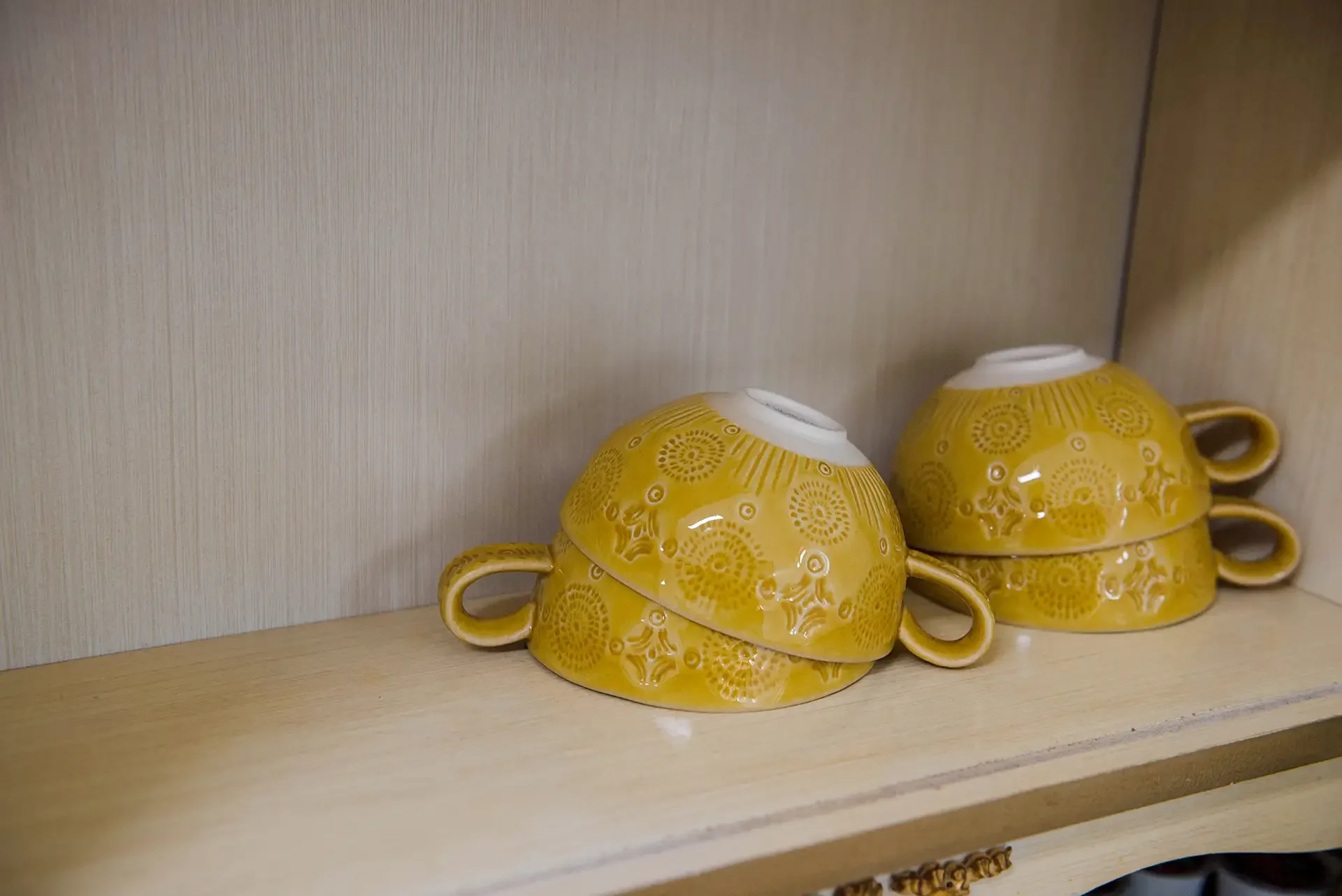 Happy yellow coffee mugs