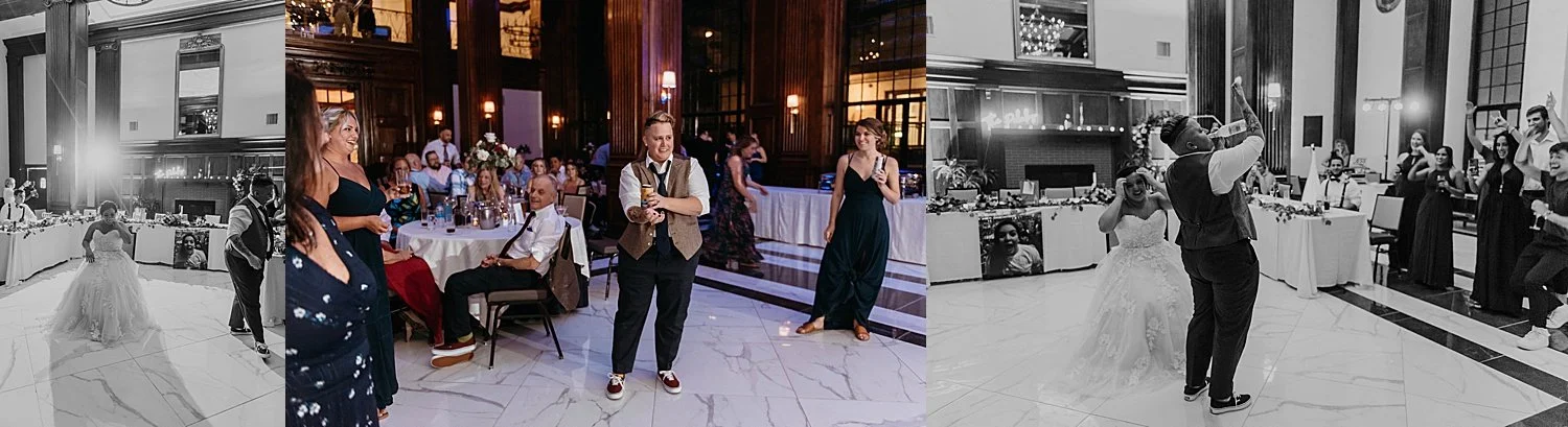 The groom drinks a Smirnoff ice