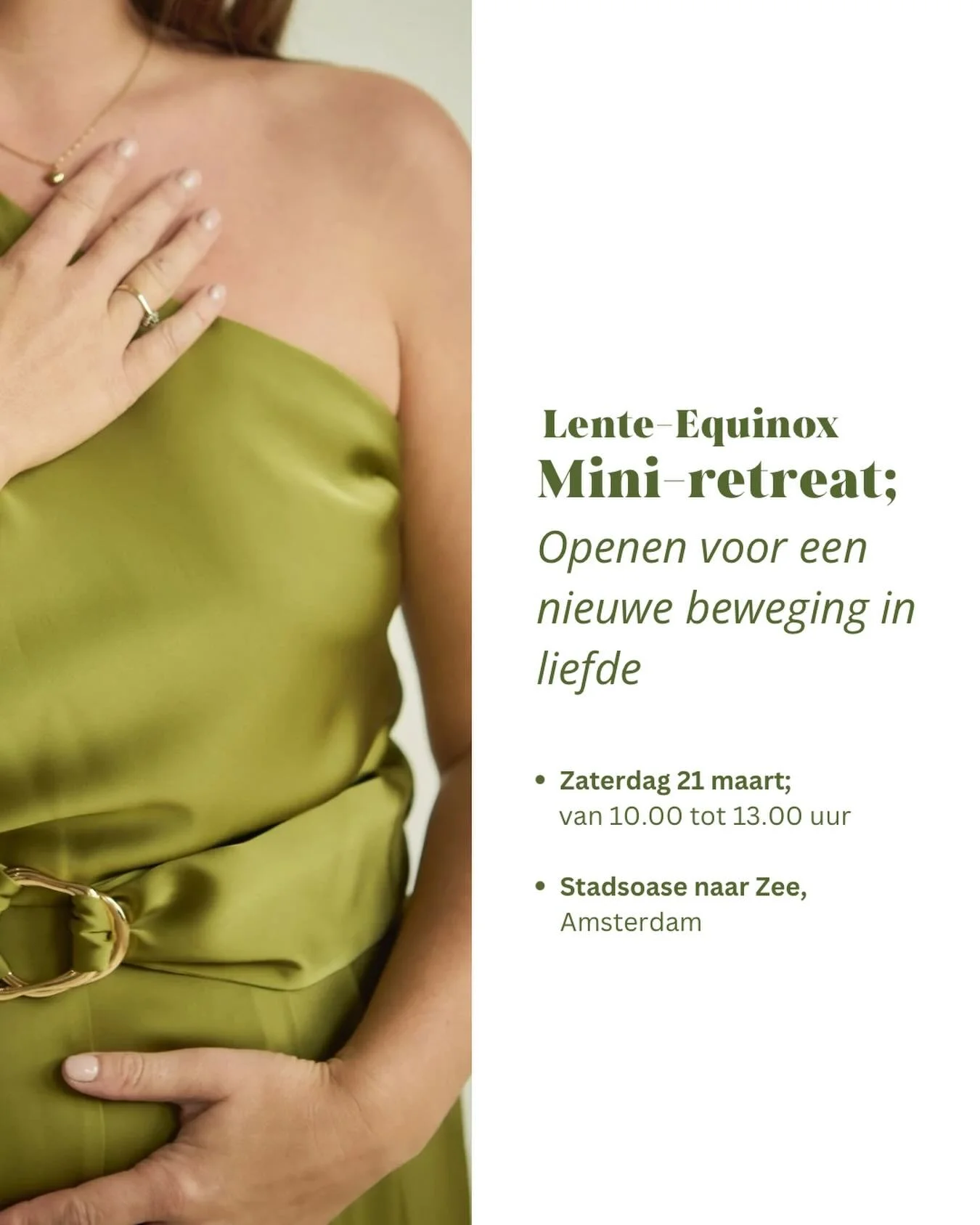 De overgang naar de lente is een moment voor een nieuwe beweging in de liefde in hoe je je verhoudt tot jezelf, en tot de liefde in je leven.

Soms merk je dat wat eerder vanzelf ging, niet meer klopt en dat je verlangt naar meer echtheid. Meer rust 