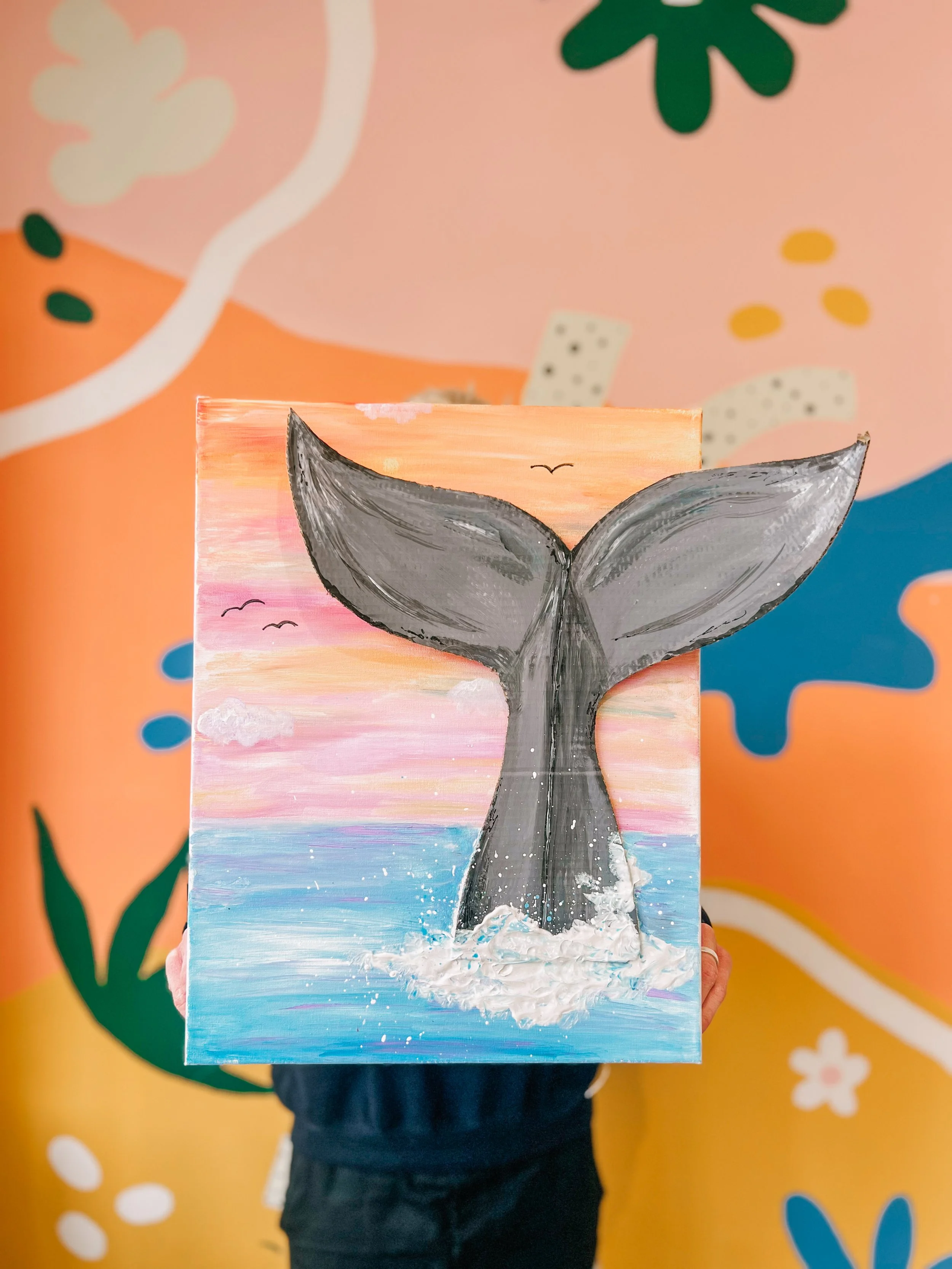 3D Whale Tail Canvas - Children's Workshop (Tuesday 11th August | 3pm to 5pm)