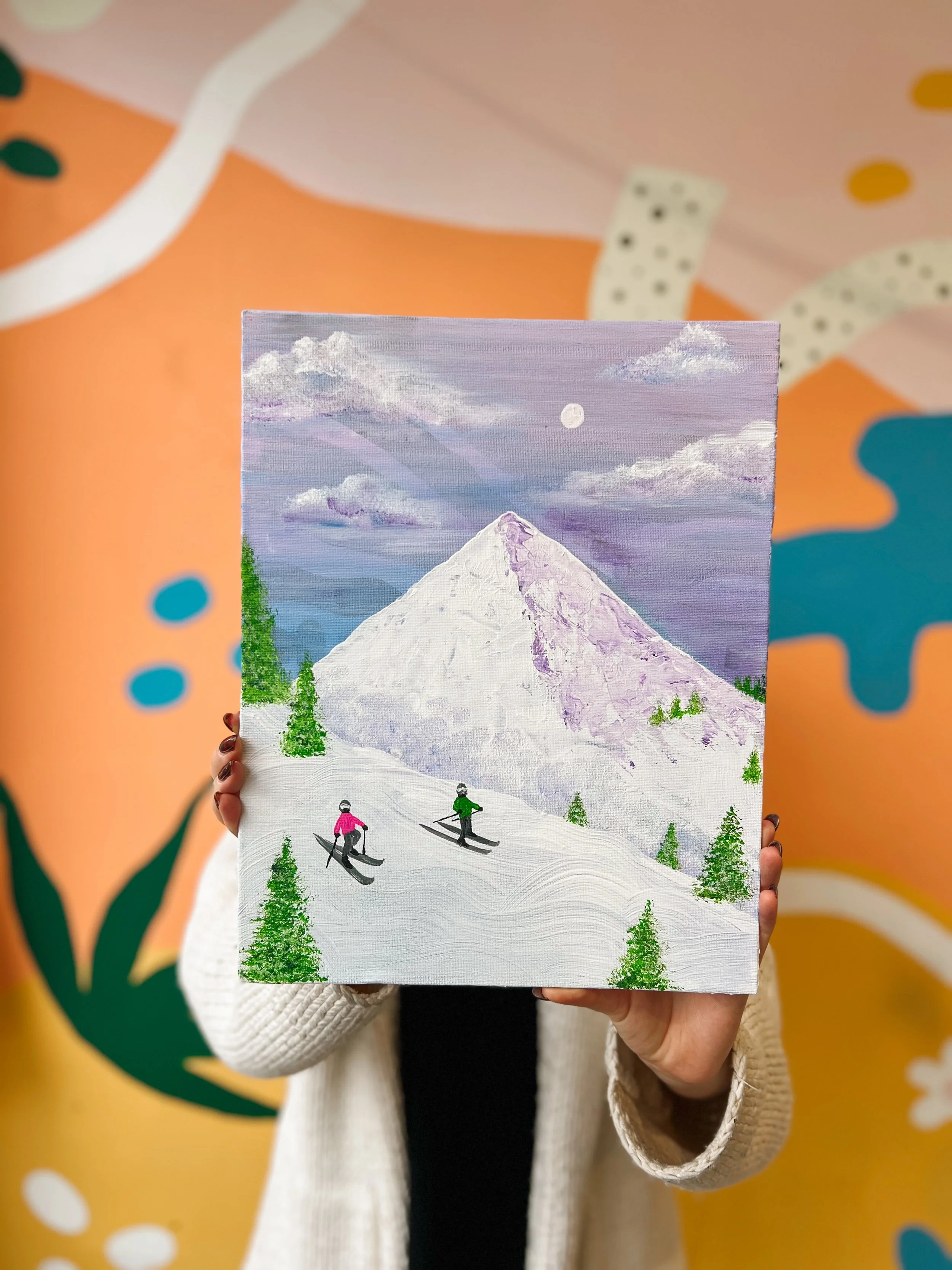 Ski Canvas (Paint Along) - Parent & Child Workshop (Sunday 12th April | 12:45pm to 2:45pm)