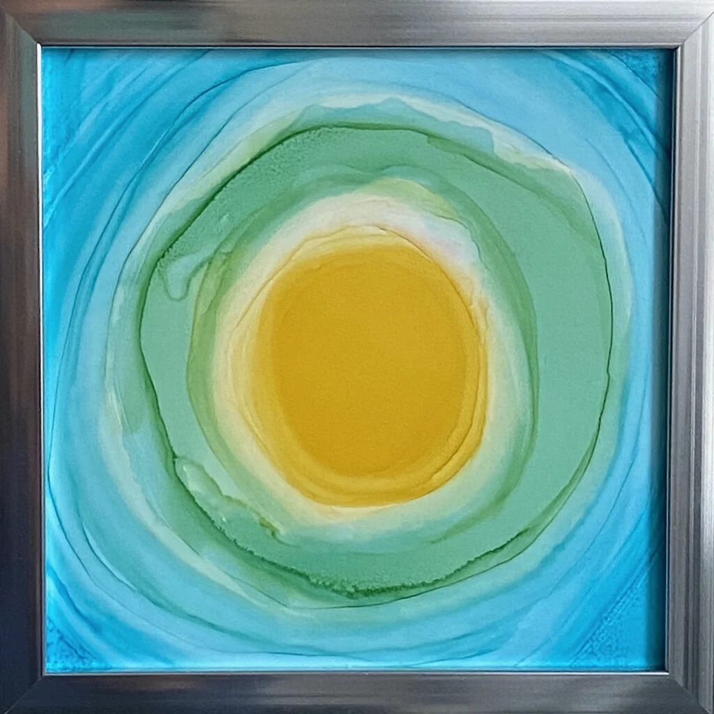 Andrea Hitpas Alcohol Ink Painting I Do Like Green Eggs and Ham on Yupo Paper