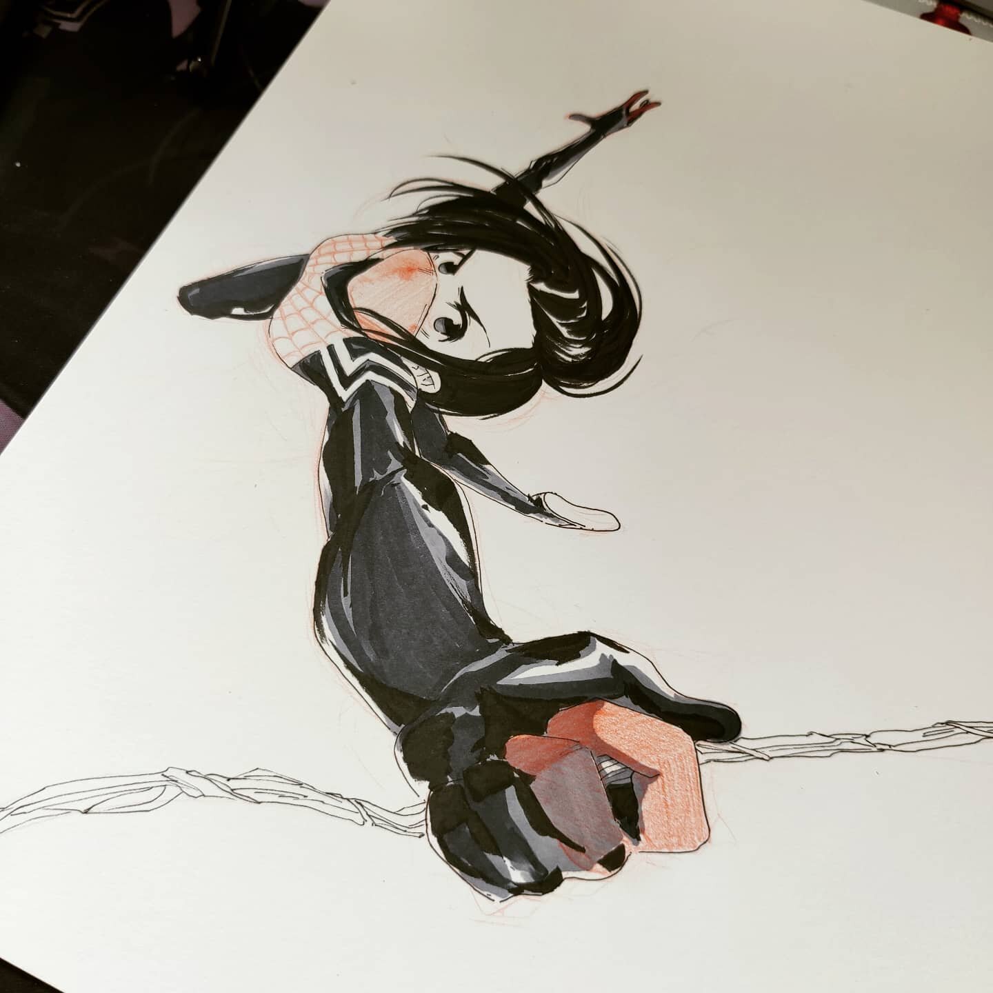 Day 09: Silk

#inktober 
#inktober2021 
#arttrober2021 
#inkdrawing 
#marvel
#cindymoon
#silk
#sketchbook