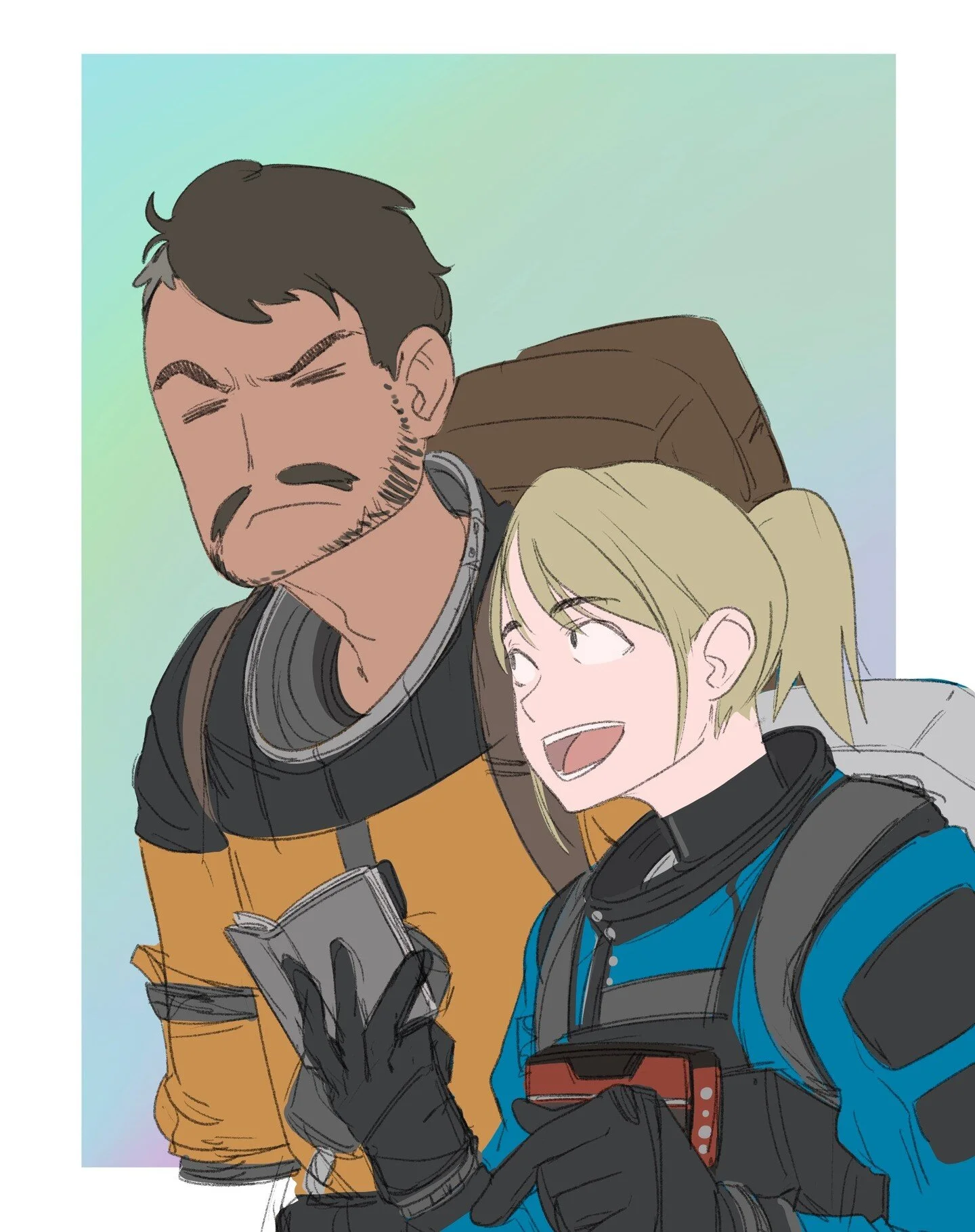 Shaking off the cobwebs, it's been a minute huh.

In my headcanon, Cee and Ezra stay together after the end of Prospect and have a lifetime of adventures. :&gt;

#procreate #sketch #prospectfilm #prospectthemovie #pedropascal #sophiethatcher