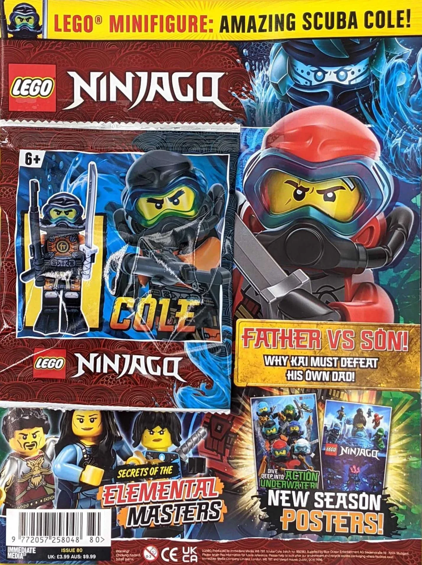 Ninjago Magazine Issue 80 with Cole Minifigure #9 Foil Pac
