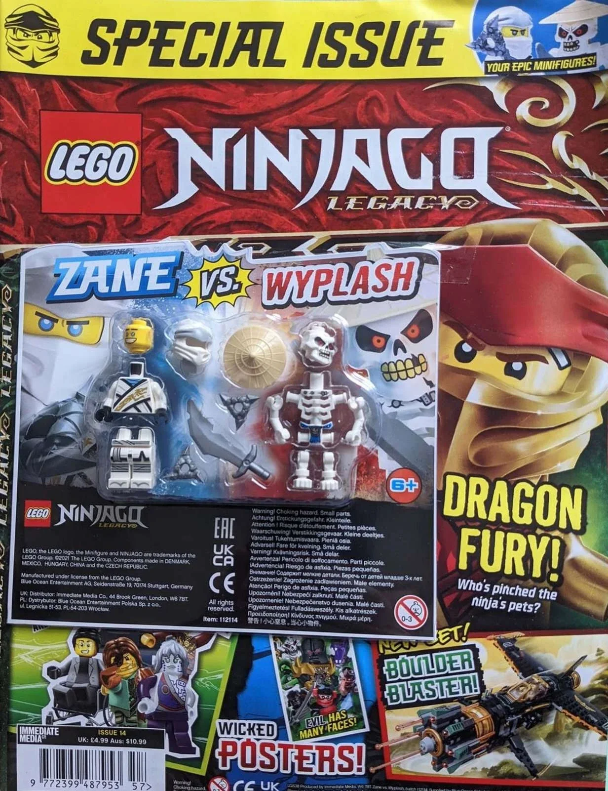 Ninjago Magazine Issue 14 With Zane vs Wyplash Blister Pack (Copy)