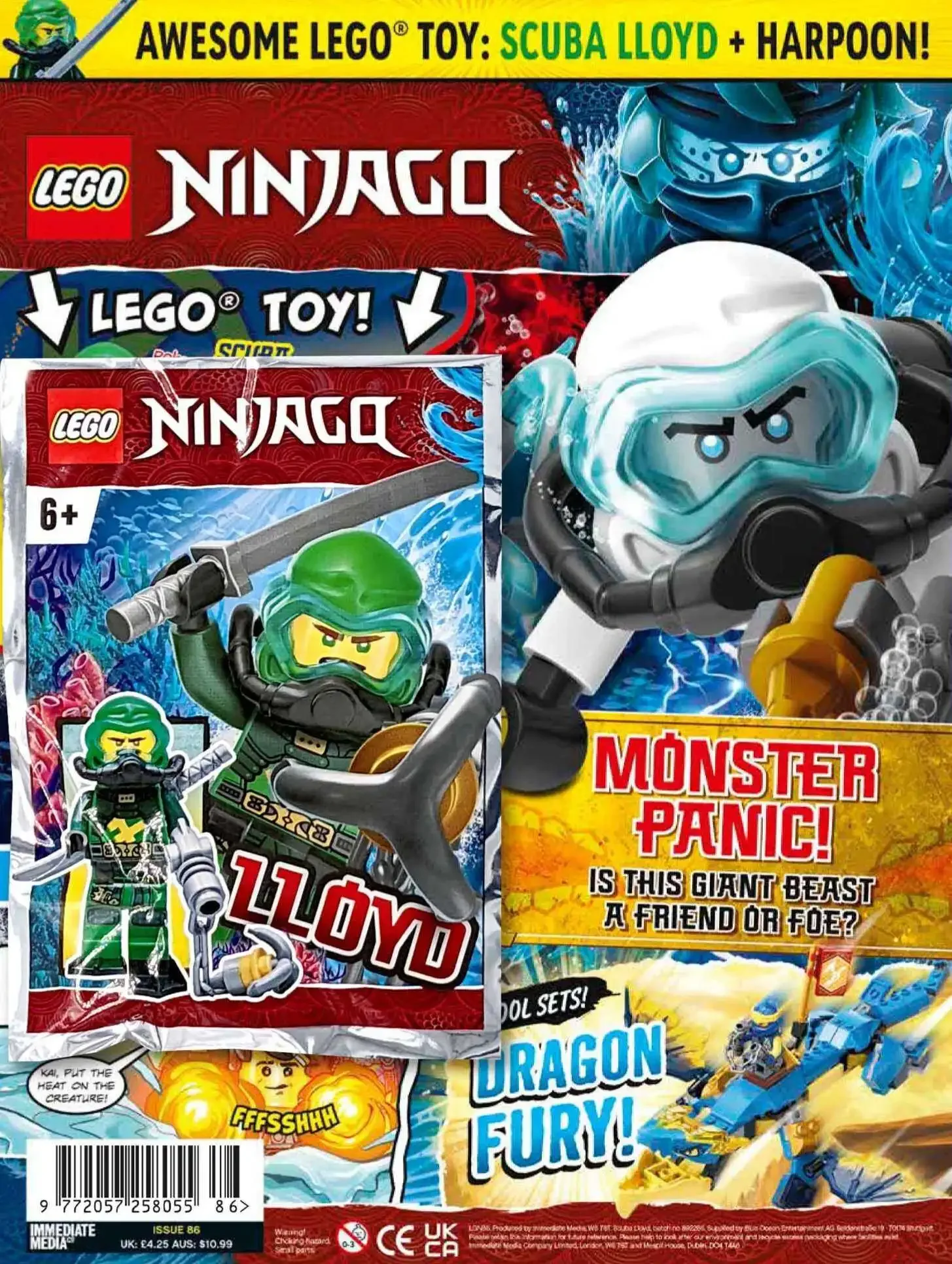 Ninjago Magazine Issue 86 with Scuba Lloyd Minifigure Foil Pack