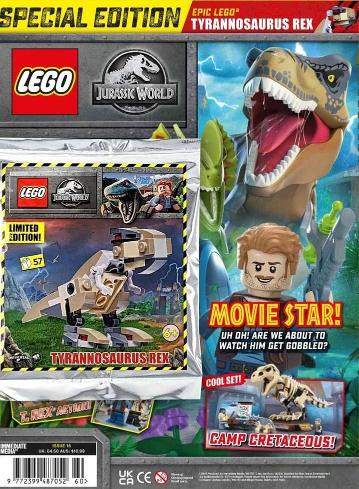 Jurassic World Magazine Issue 18 with Tyrannosaurus Rex Foil Pack