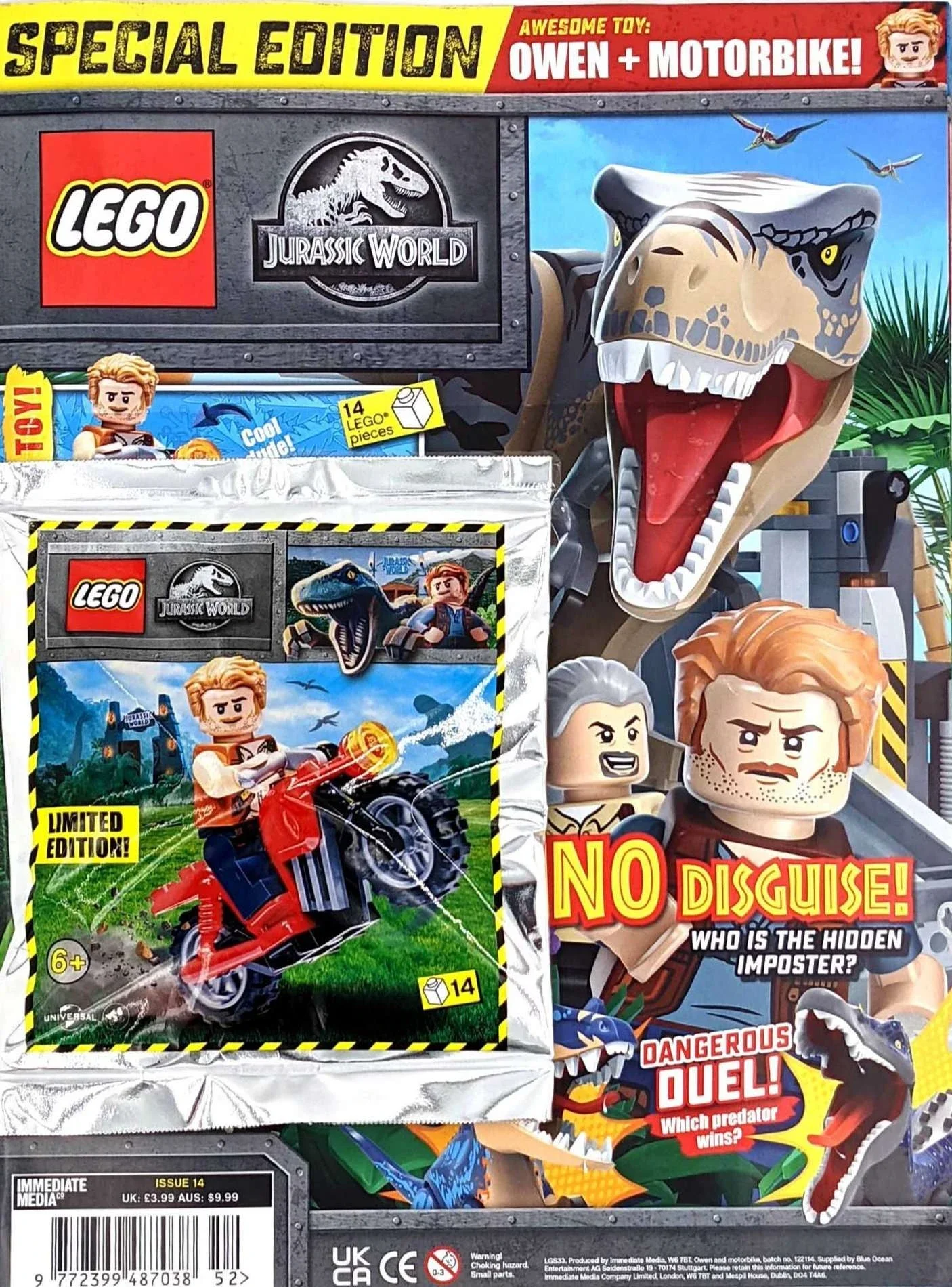 urassic World Magazine Issue 14 with Owen Motorbike Foil Pack